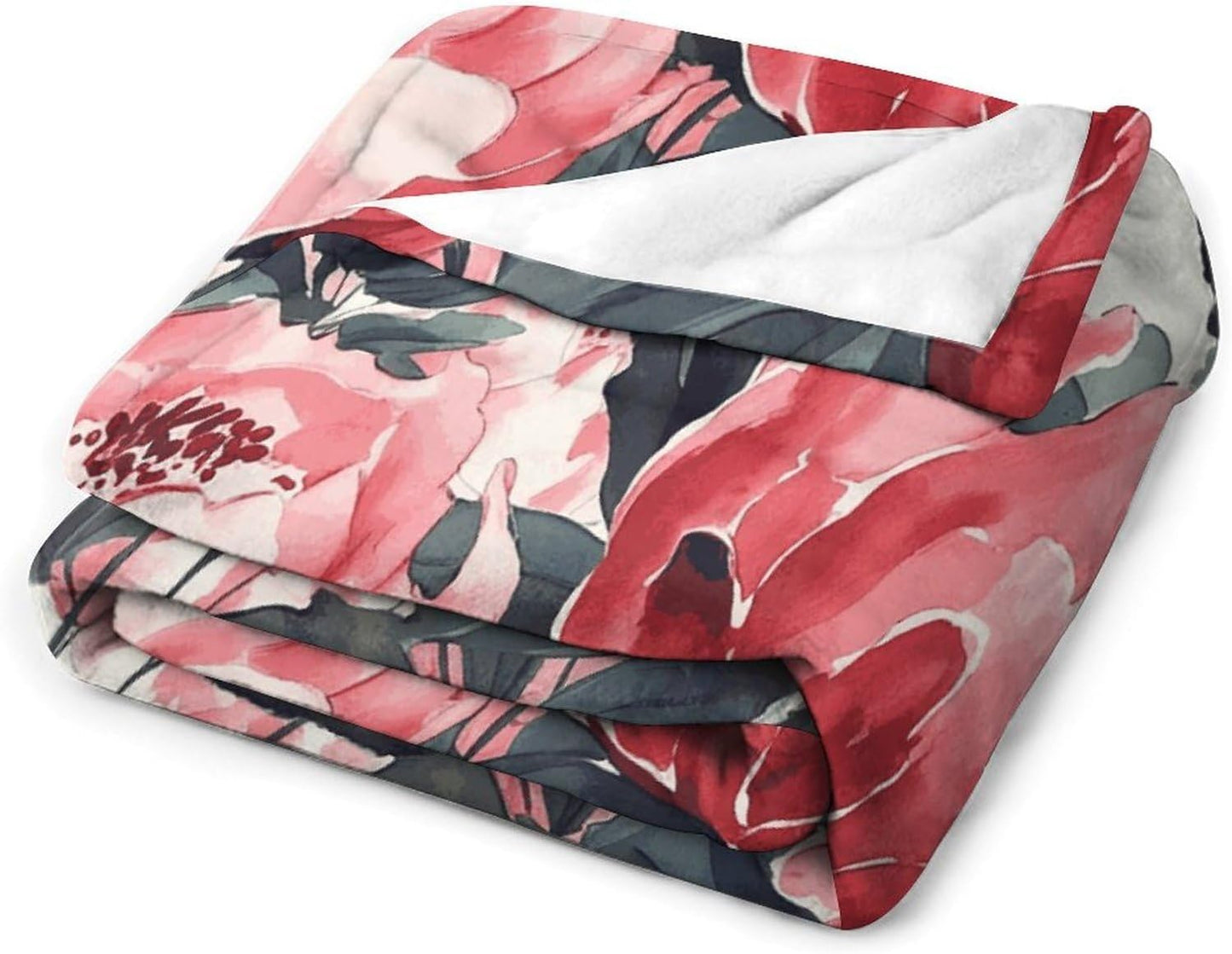 Peonies Spring Blanket Super Soft Lightweight Throw Blanket Cute Cozy Warm Bed Blanket Decorative Fuzzy Blanket All-Season Home Decor Gift for Sofa Couch Living Room 30"*40"（76 * 100cm）