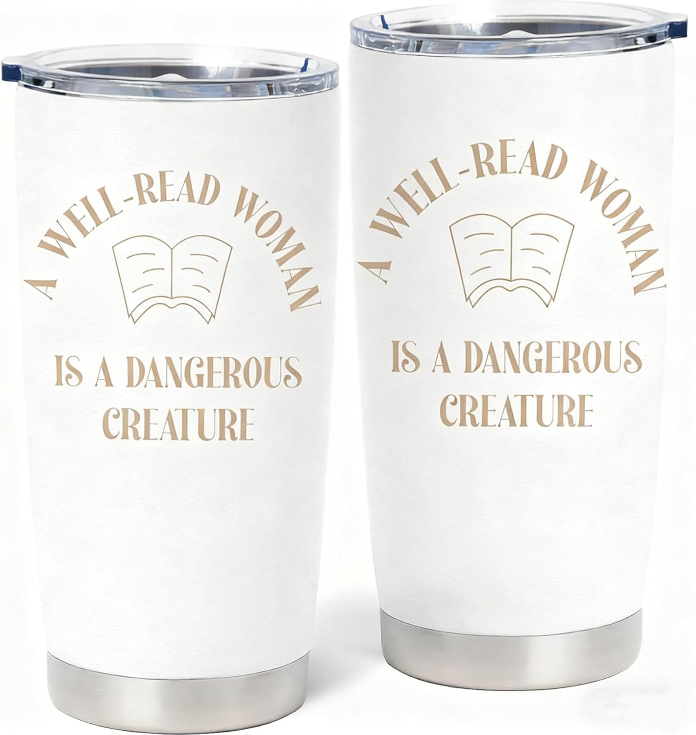 Birthday Gifts for Book Lovers - 20oz Stainless Steel Insulated Tumbler, Reading Gift for Reader, Librarian, Nerd, Bookworm Cup Water Bottle, Book Themed Present, Christmas Bookish Gifts