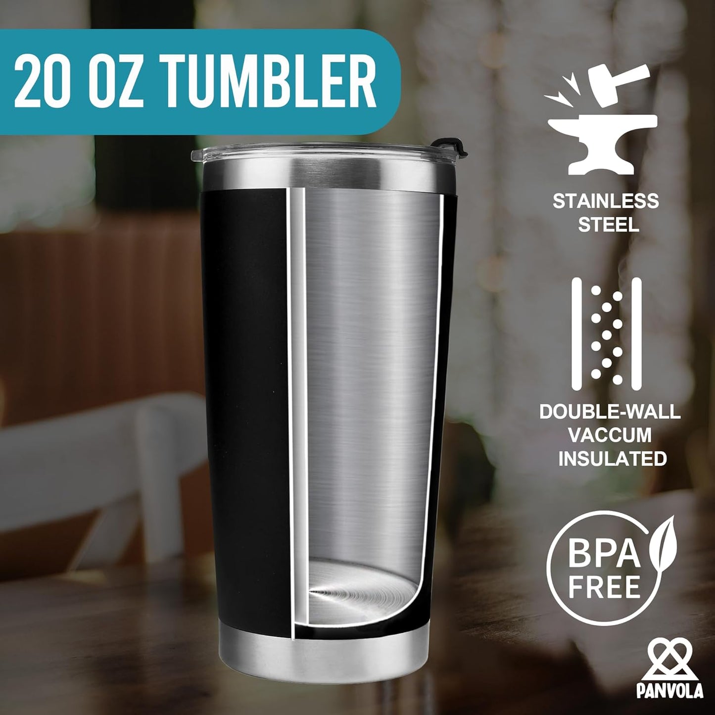 Panvola Born To Read Forced To Work Book Lover Gifts Book Readers Gifts Bookworm Bibliophile Librarian Vacuum Insulated Stainless Steel Tumbler With Removable Lid And Straw 20 oz Black
