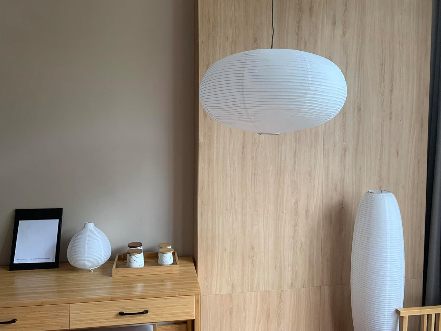 large White Oblate Pendant Lamp Shade 55.5cm(21.85in) Chinses lantern Home Decor Paper Ceiling Lampshade