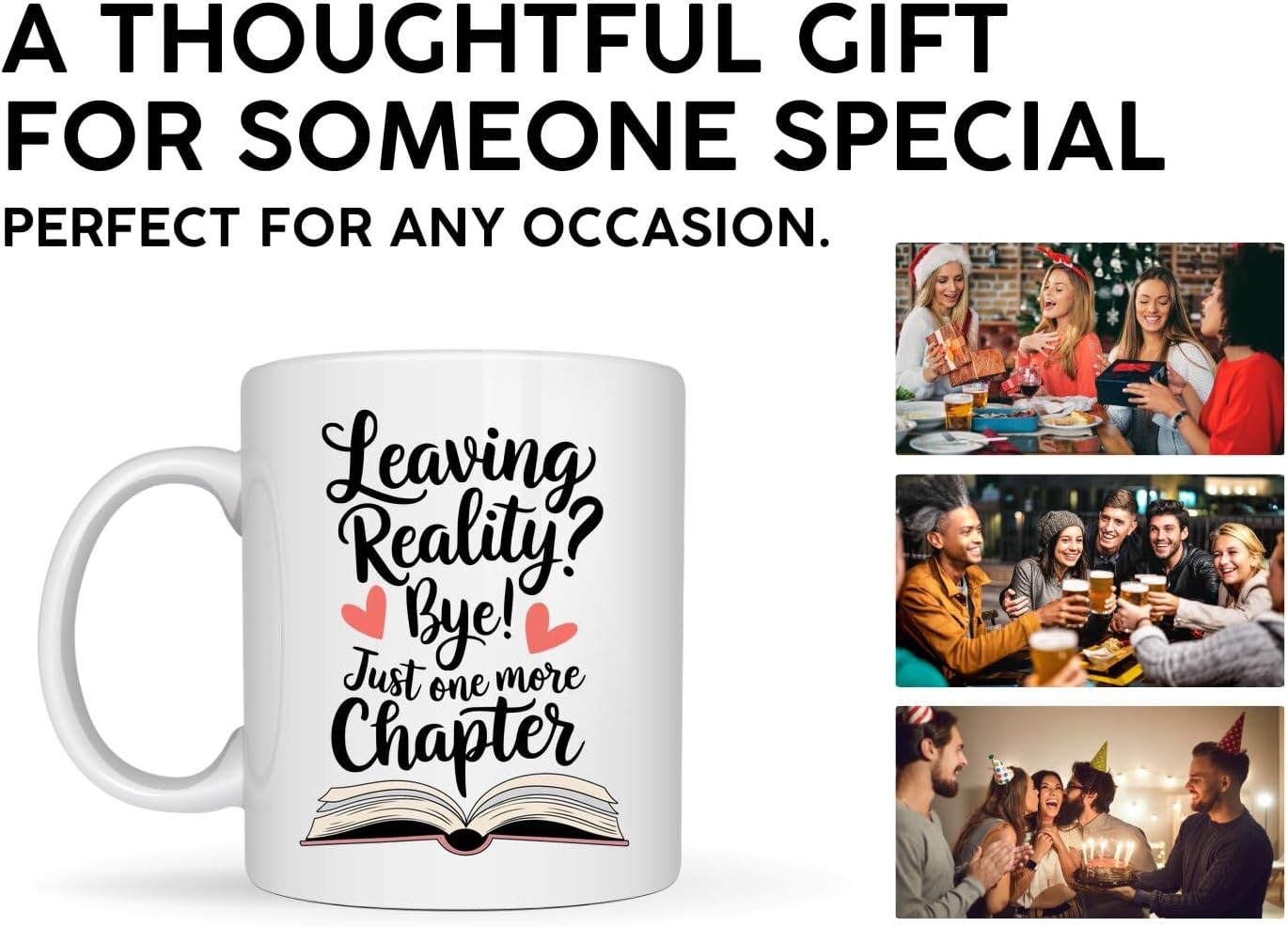 Book Lovers Coffee Mug 11oz White -Leaving Chapter - Gift for Book Club Bookworm Bookish Reading Nerdy Avid Readers Women