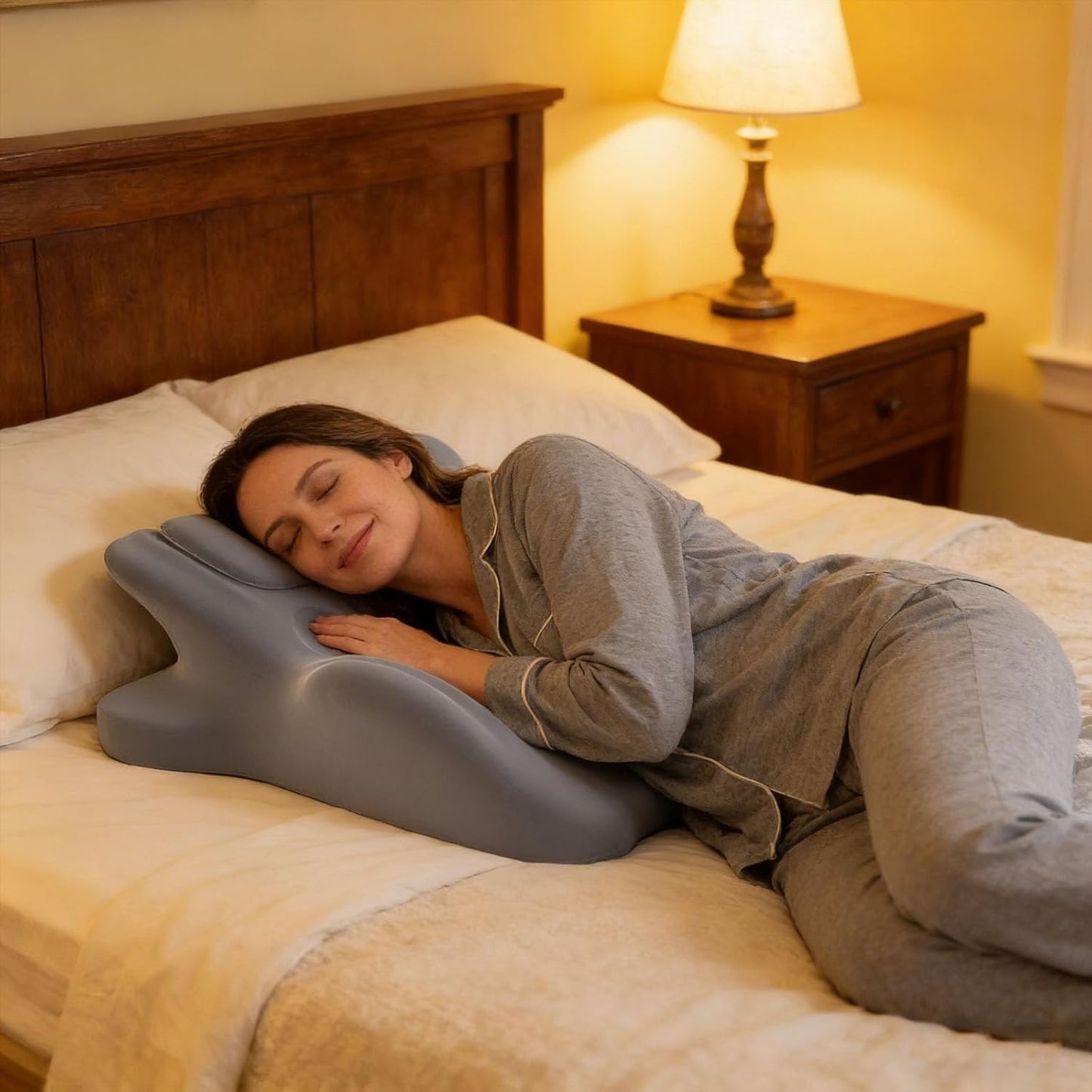 Memory Foam Wedge Pillow - Prone Sleeping & Bed Reading Pillow, Ergonomic Support for Back Pain & Acid Reflux, Ideal for Sitting Up & Massage
