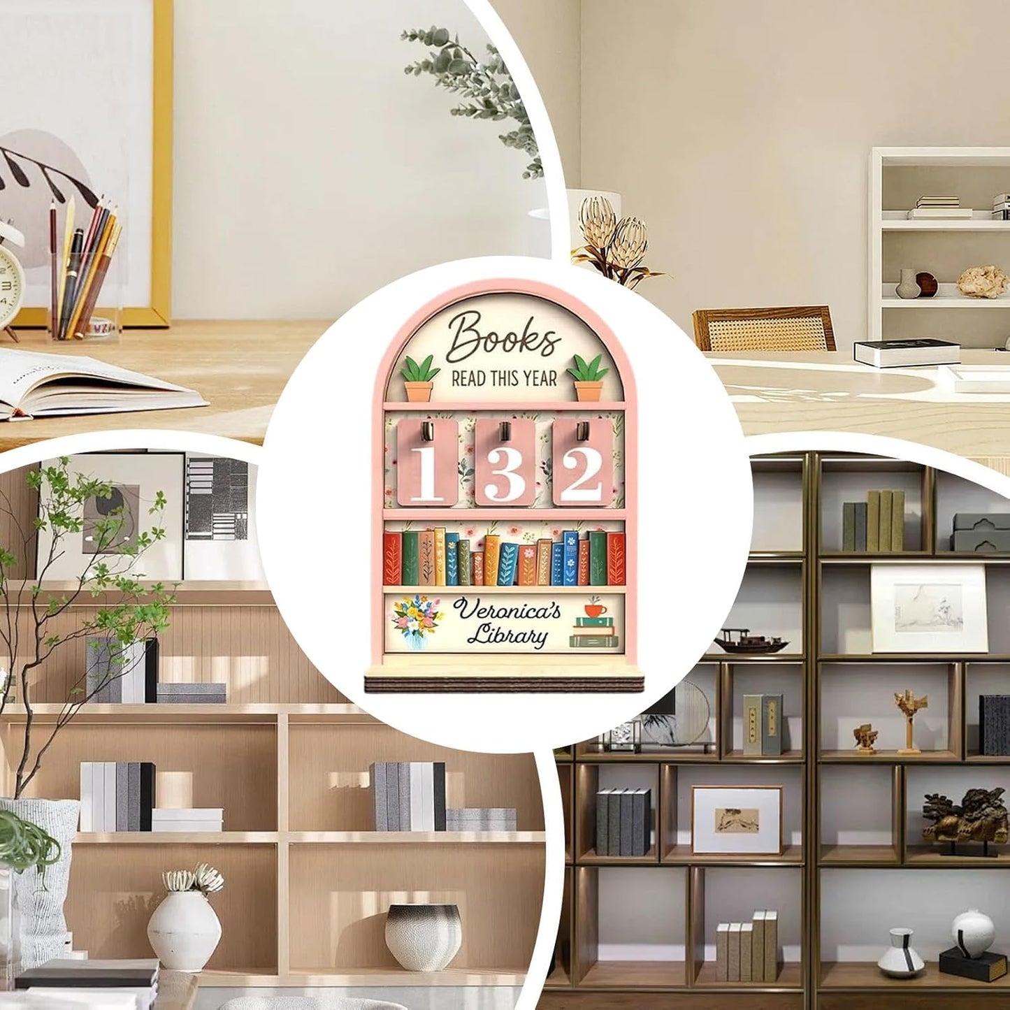 Books Read Counter, Wooden Reading Challenge Stand, Book Tracker for Club Members, Students, Teachers, Writers, Readers, Library, Christmas Stocking Stuffers