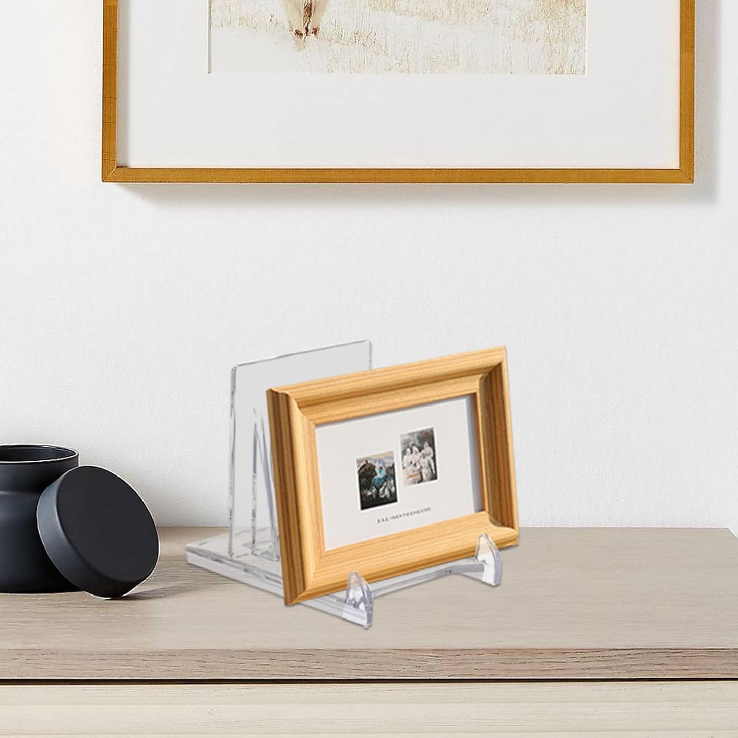 Acrylic Plate Stands, Mini Riser | Clear Acrylic Display Stand | for Comics Books Plates Artwork Postcards Greeting Cards Home Art Studio Exhibition