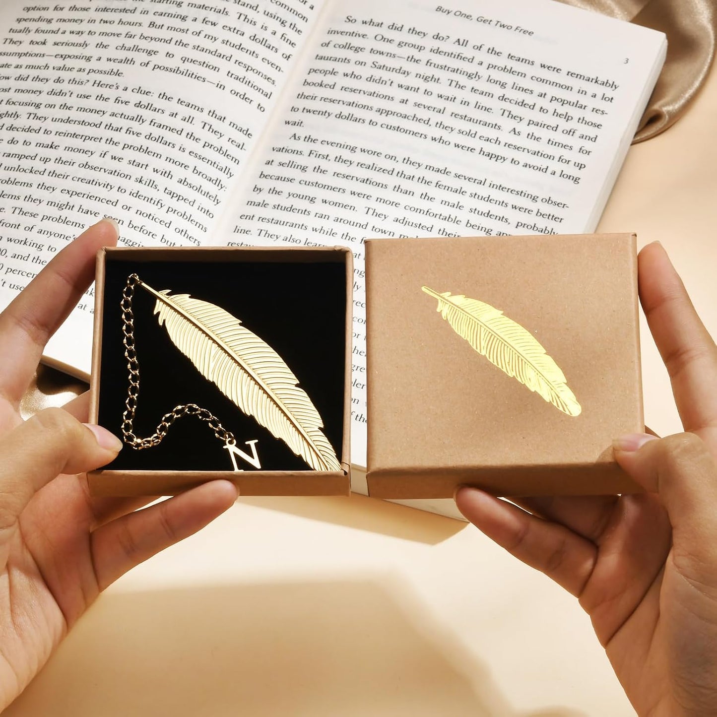 Metal Feather Bookmark with Initial - Cute 26 Letters Custom Initial Book Marks for Reading Women Book Lovers Gifts Teacher Appreciation Gifts Personalized for Readers Mom Student Friend