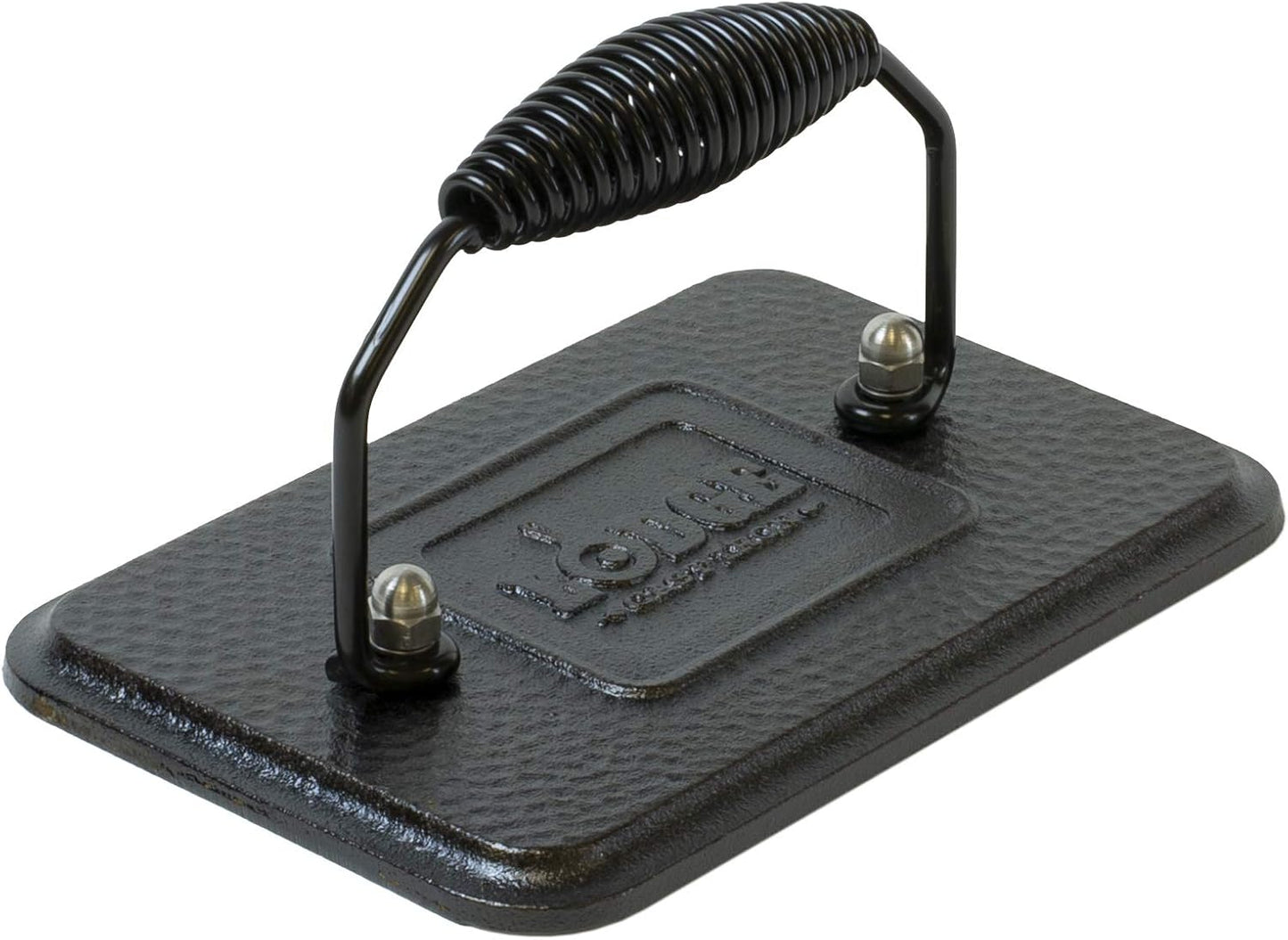 Lodge Pre-Seasoned Cast Iron Grill Press with Cool-Grip Spiral Handle, 4.5 inch X 6.75 inch, Black