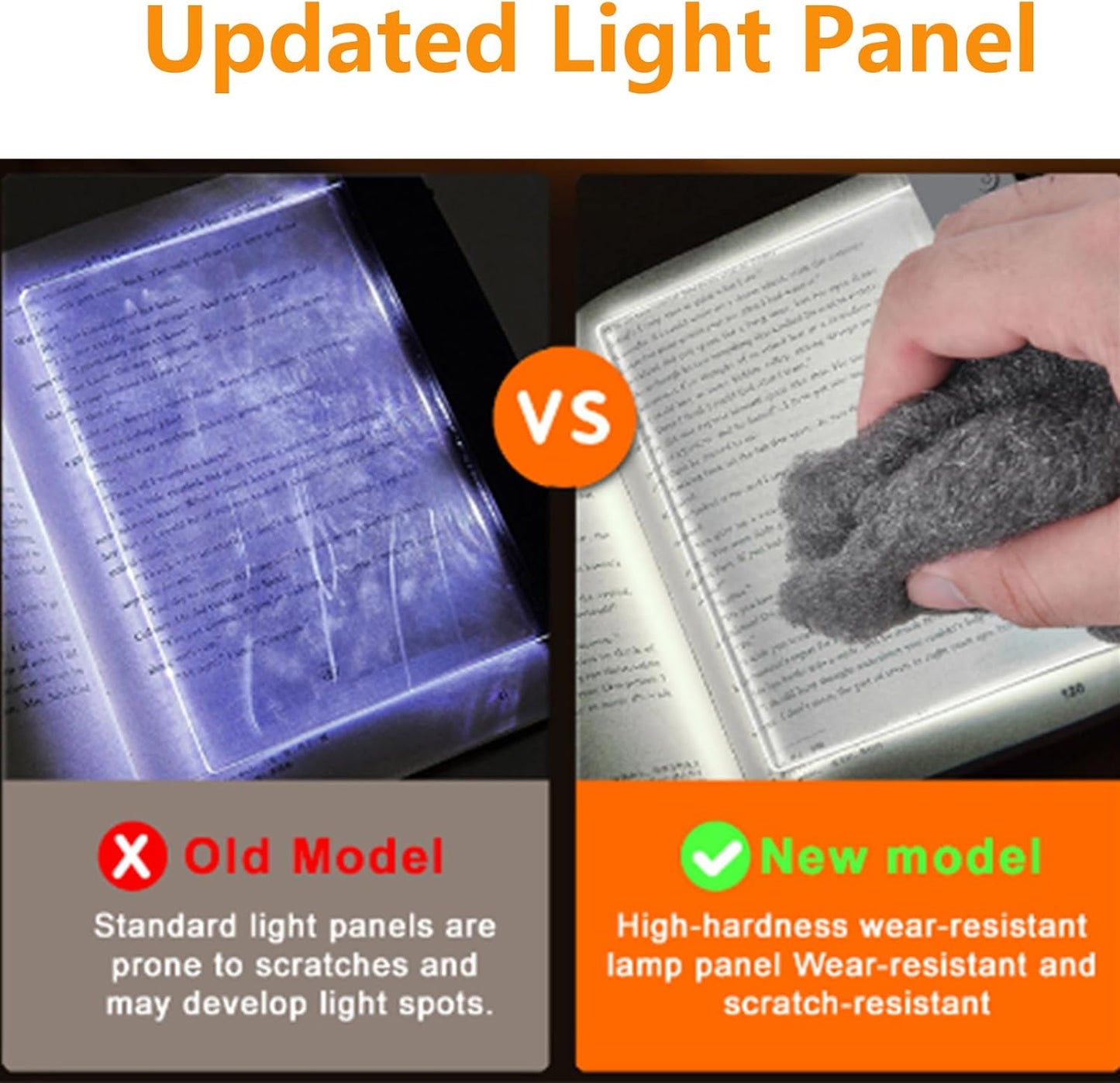 Smart Flat Book Light, Rechargeable Clear LED Reading Light with 3 Colors & Timer, Flat Reading Lamps for Book, Dimmable Full Page Panel Plate Lamp, Kids Eye Protection for Night Reading in Bed