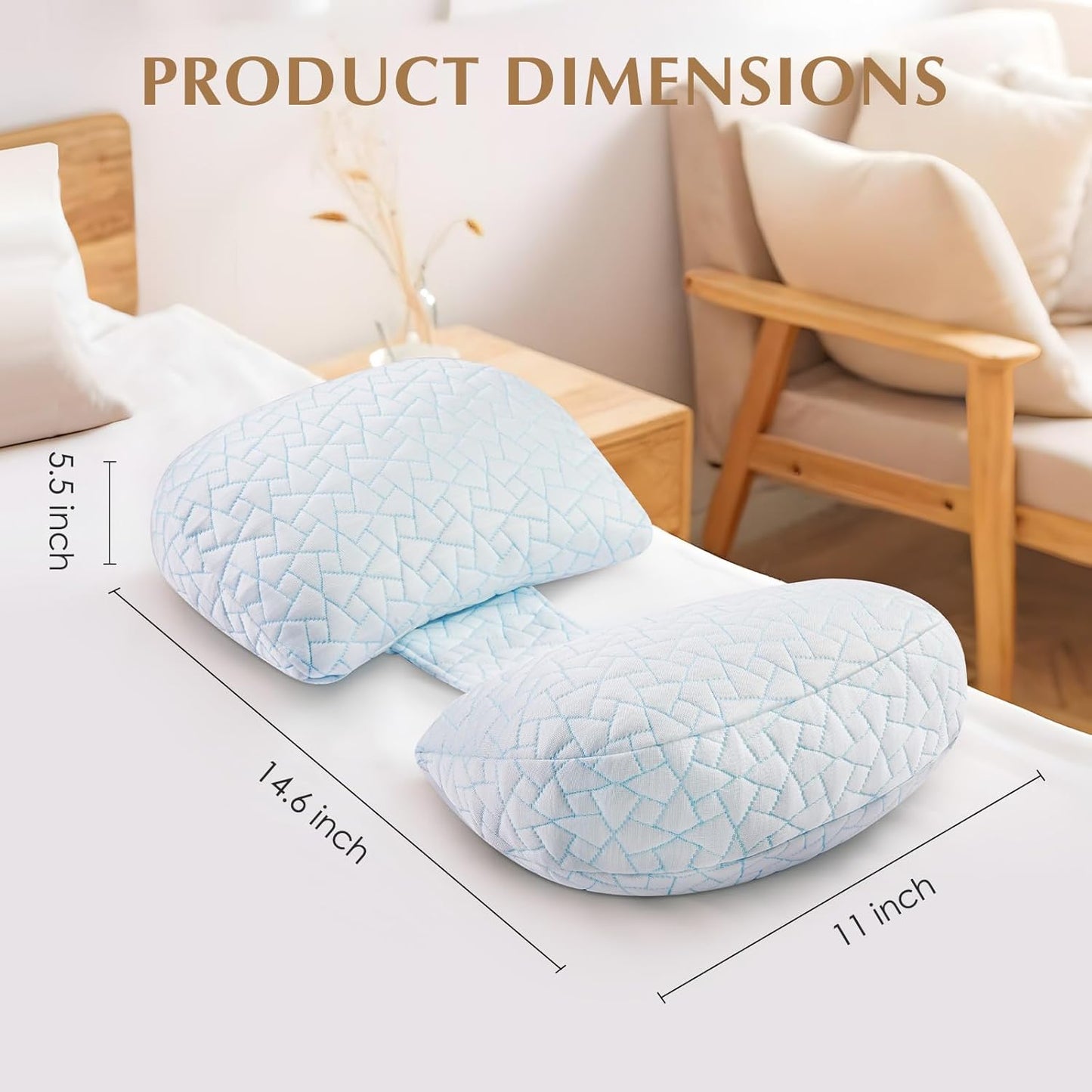 Pregnancy Pillows for Sleeping, Adjustable Travel Wedge Pillow for Belly, Back & Hip Support, Compact Maternity Sleep Pillow with Cooling Washable Cover, Multi-Use for Pregnant Side Sleepers
