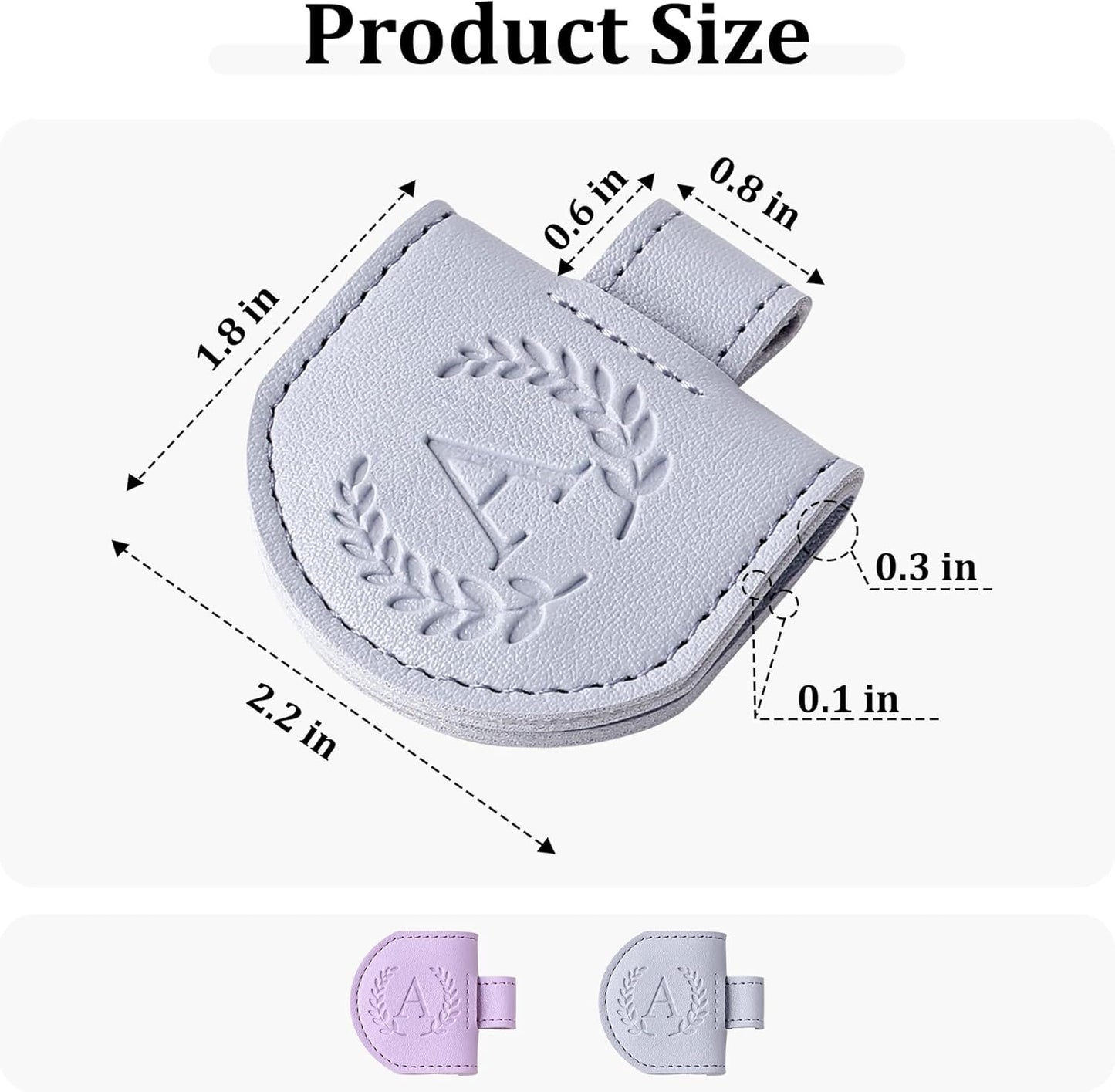 Personalized Magnetic Bookmark Pen Holder, 2 Pcs Letter Custom Book Mark Journal Clip, Gifts for Book Lovers Reading Women, Blue & Purple, Letter A
