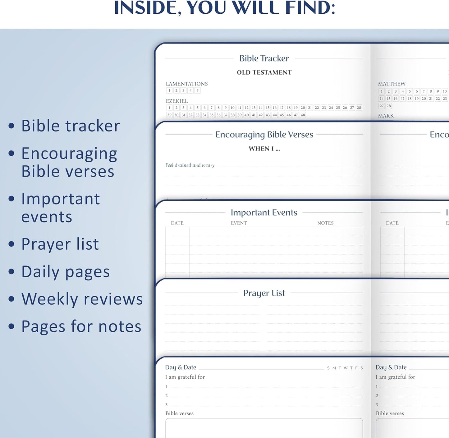 Legend Prayer Journal for Women & Men – Daily Devotional Notebook – Bible Study Supplies & Accessories – Faith Based Gifts – Religious Planner & Spiritual Gods Book, 5.8 x 8.3" (Mystic Blue)