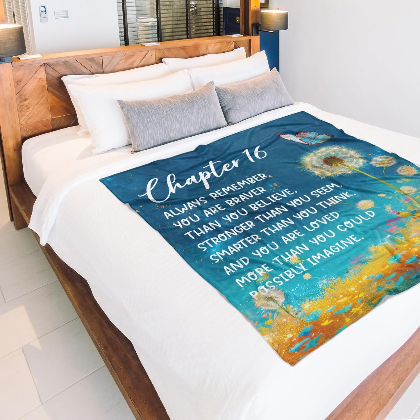 Sweet 16 Gifts for Girls, Chapter 16 Birthday Decorations Blanket, 16th Birthday Gifts for Girls Teen Daughters, 16 Year Old Girl Gift, 2010, Soft Inspirational Dandelion Blankets 50''x60''
