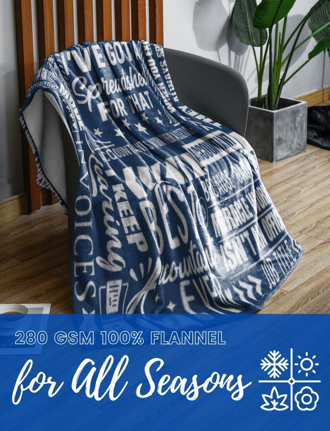 Accountant Gifts, Accountant Accounting Blanket for Accounting, Women, Auditor, Coworkers, Blue Throw Blanket 50x65 Inche - Be Audit You Can Be