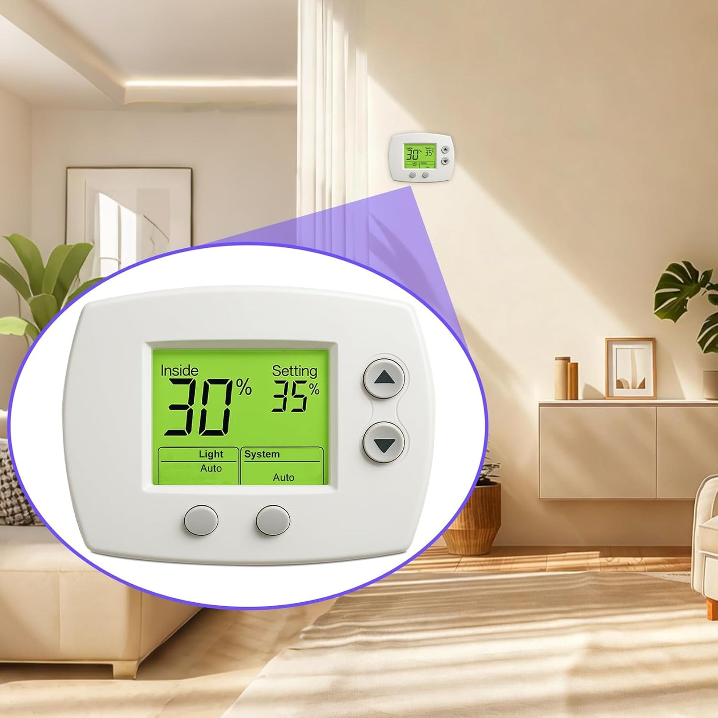 H6062A1000 Digital Humidistat/Dehumidistat Compatible with Honeywell H6062A1000 HumidiPro, OEM Upgrade H6062A1000/U Digital Humidistat, Smart LCD Display Humidity Control for Home and Indoor. -2 Year