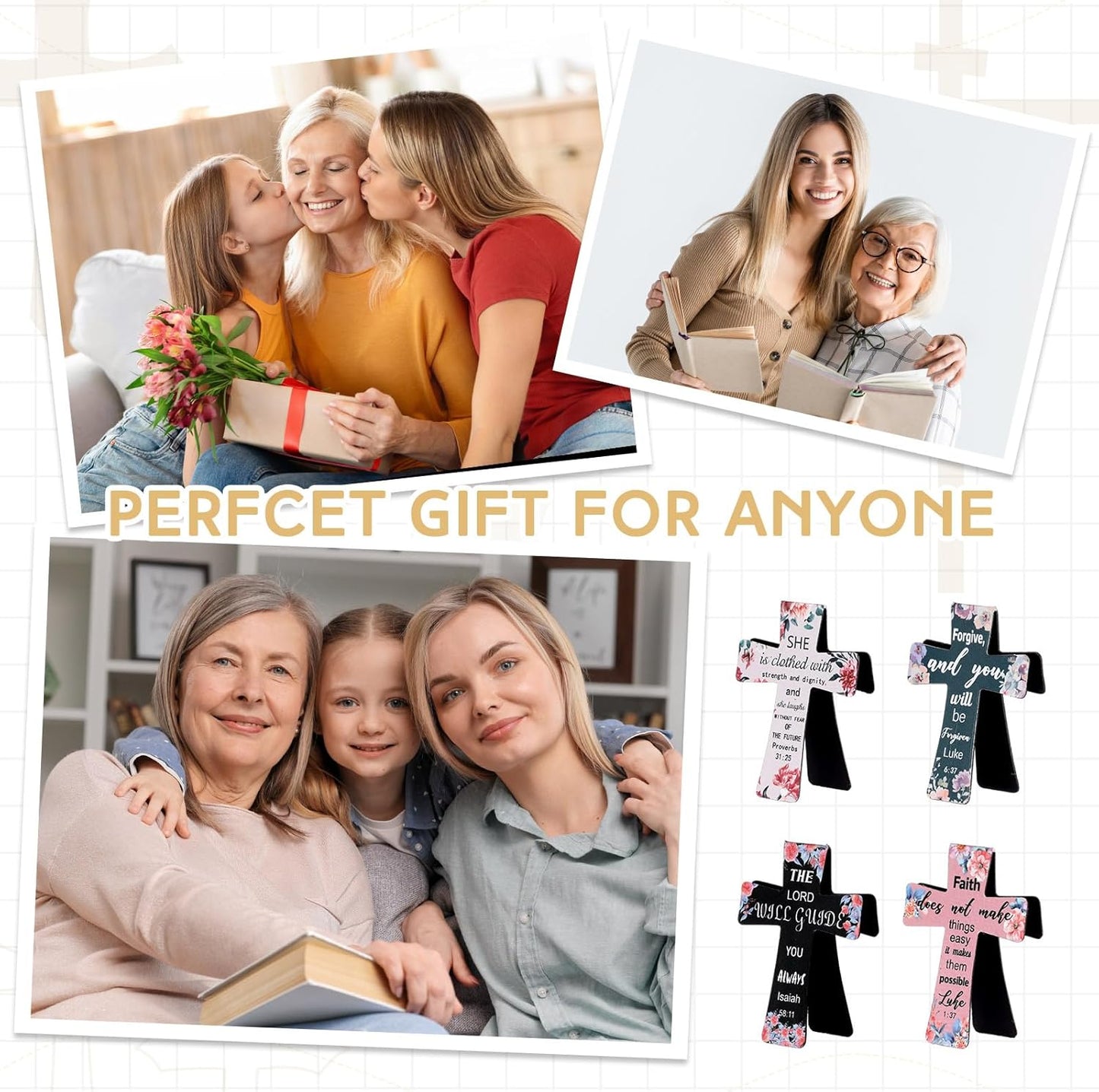 48 Pcs Magnetic Bookmarks Christian Cross Magnetic Page Markers Religious Bible Verses Bookmarks for Mother's Day Women Student Church Study Group Graduation Coworker Team (Flower)