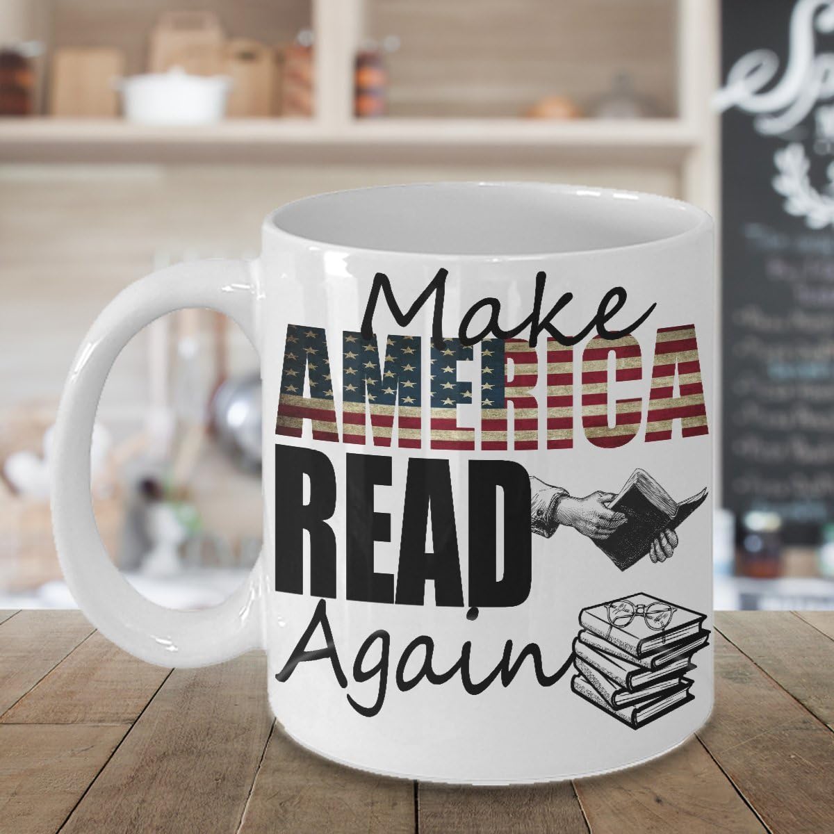 MAKE AMERICA READ AGAIN MUG ~ Book lover -I love hot girls - go away -reading quote - funny love to read - mug if you can read this - librarian gifts -White coffee Tea Cup 11 Oz