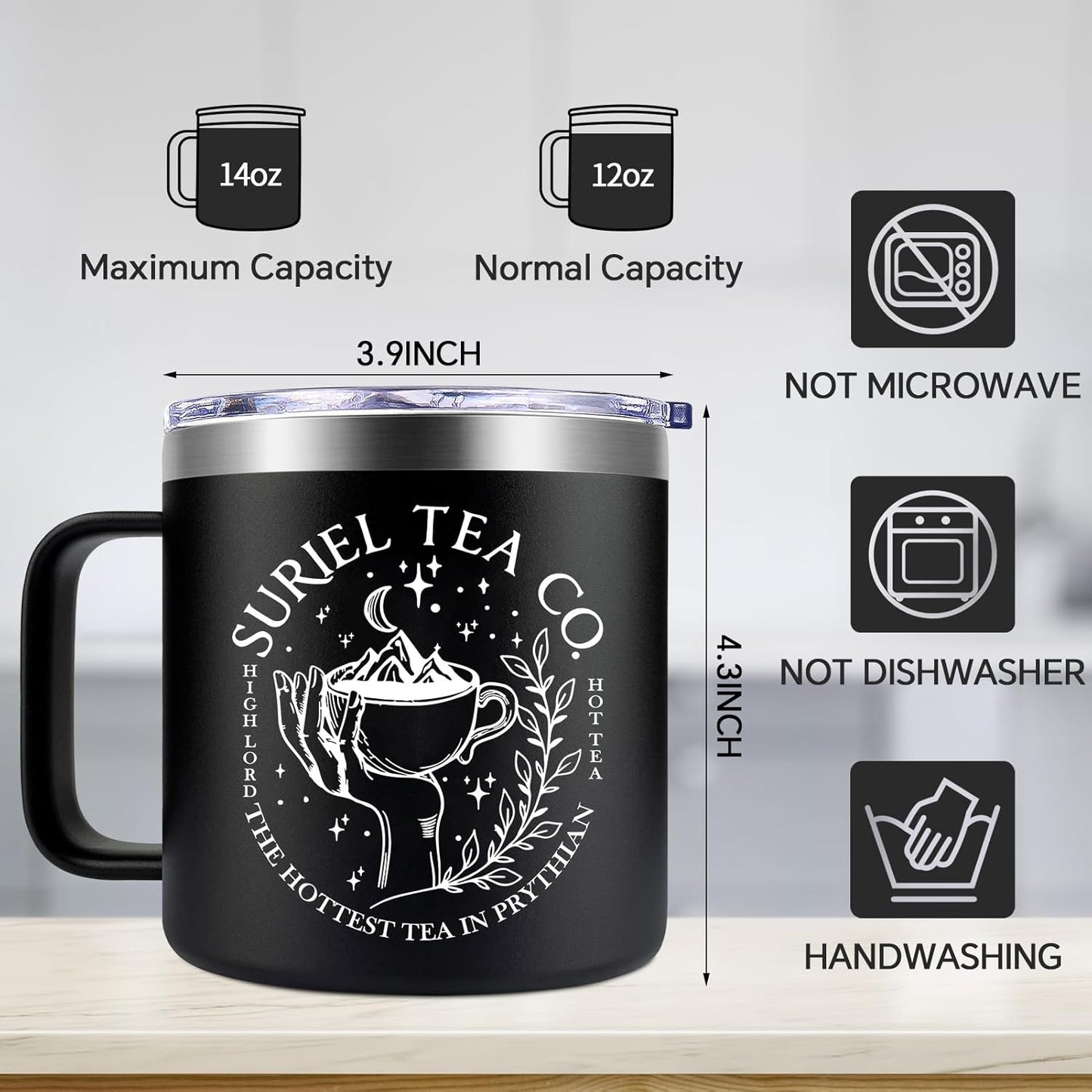 Fufendio Book Lovers Gifts for Women - Acotar Gifts for Men - Reader Gift for Bookworm Librarian - Bookish Gift Coffee Mug 14 oz