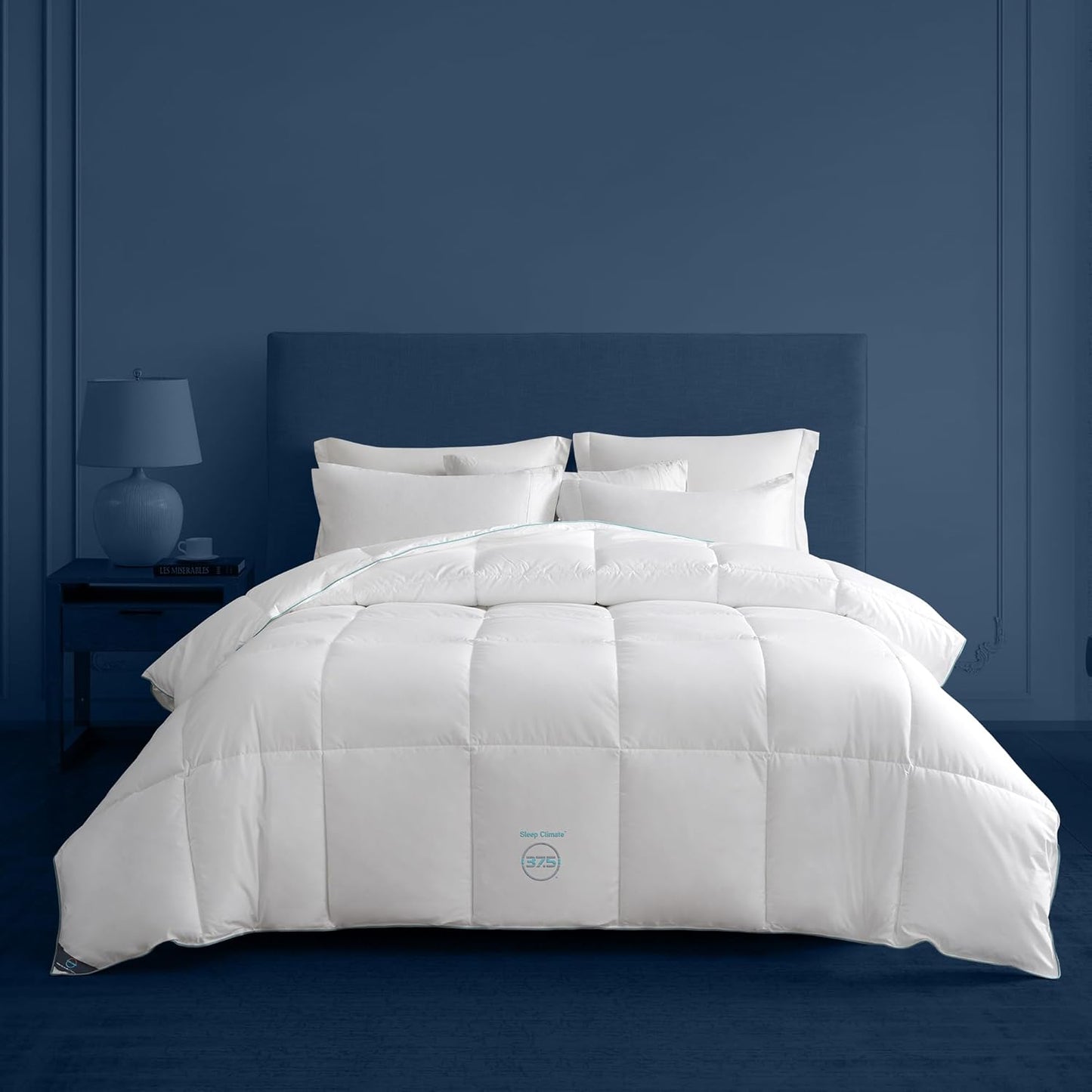 Temperature Regulating Down Alternative Comforter 37.5® Technology 300 Thread Count Fabric All Season Lightweight Hypoallergenic Duvet Insert with 4 Corner Loops White - King 108" x 98"
