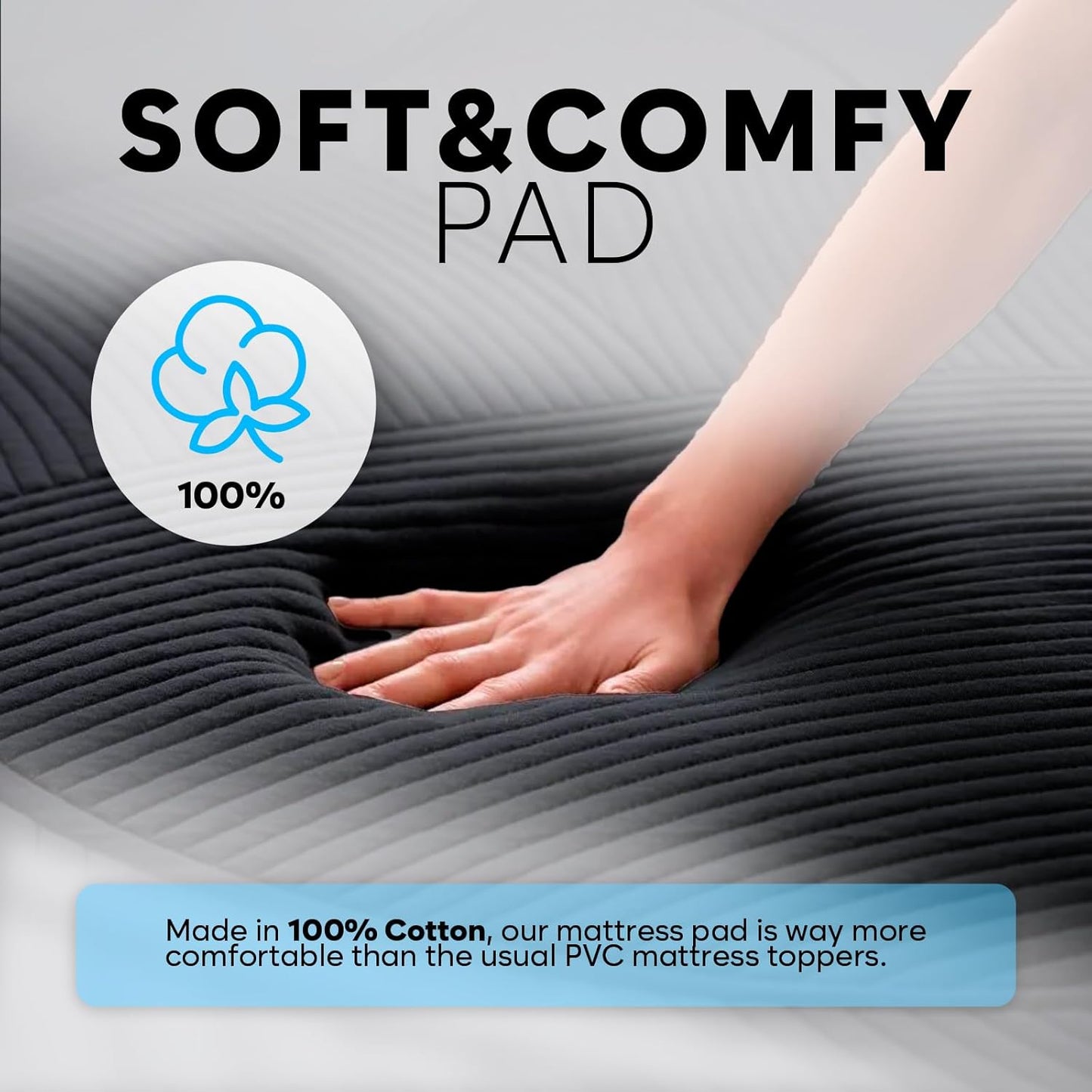 Adamson B10 Midnight Bed Cooling System - Twin 75” L x 39” W - New - 100% Cotton Mattress Cooling Bed Pad for Night Sweats - Ideal for Hot Sleepers - 5-Year Assurance