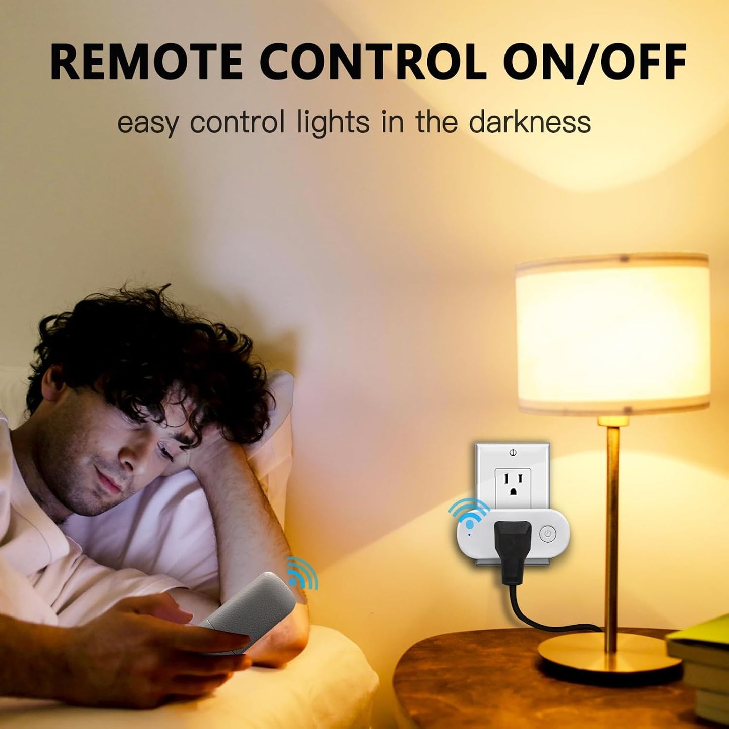 Remote Control Outlet Plug, Remote Light Switch Wireless, Electrical Outlet with Remote, 200ft Range, All On/Off Remote Control, Indoor Use, for Christmas Tree Light/Lamp, Fan, FCC Listed