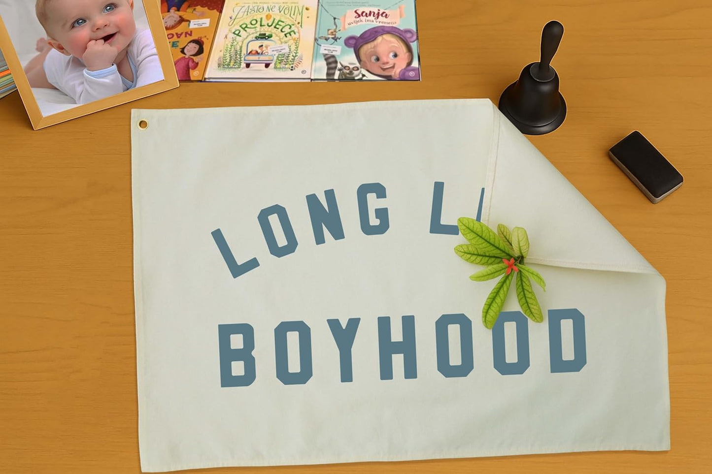 Long Live Boyhood Canvas Banner-Nursery Hanging Rectangular Poster Flag Sign Art for Baby Kids Boy,Nursery Playroom Boyroom Babyroom Decoration,Christmas Gift Idea for Boys 28.5"L x 20"W