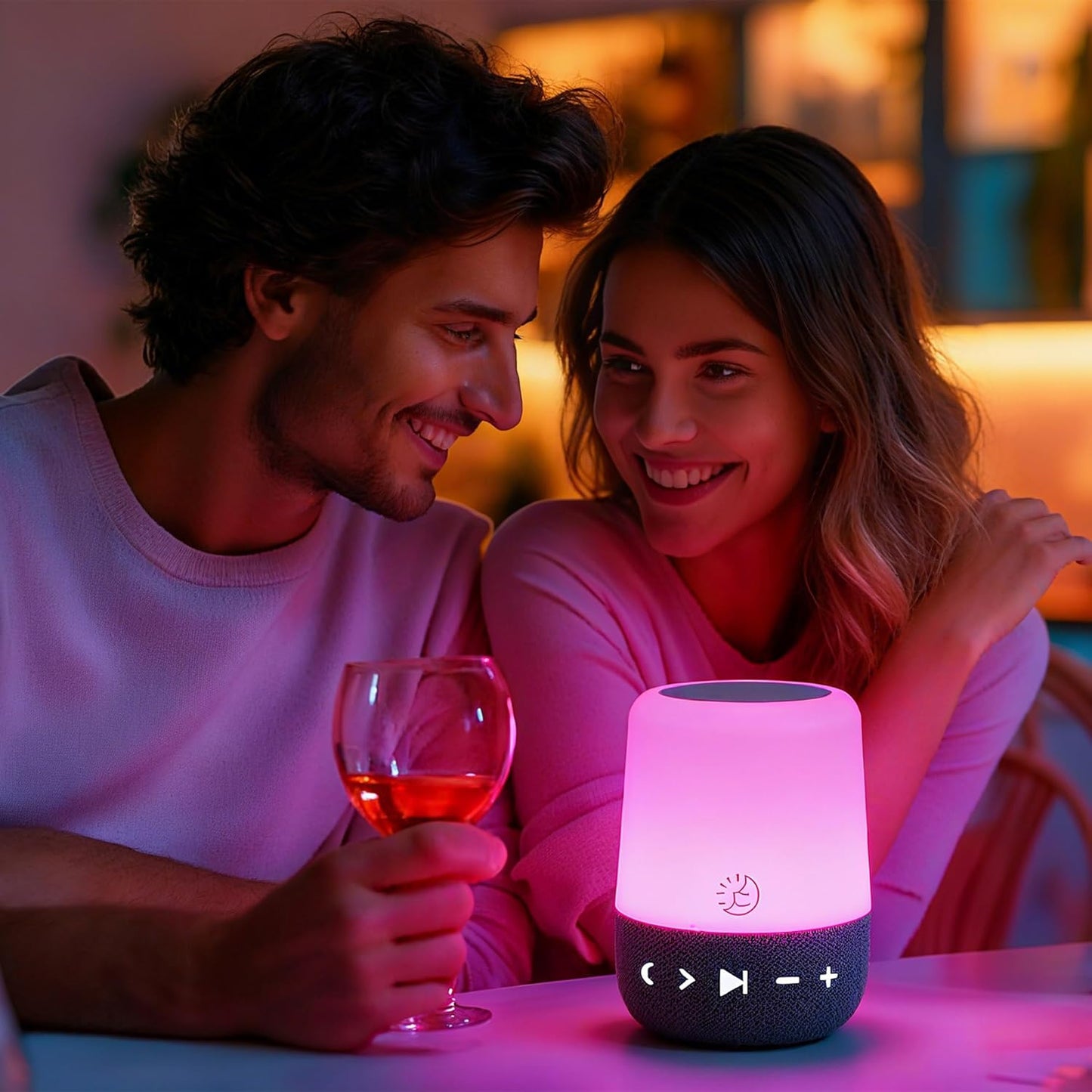 White Noise Machine with 30 Sounds + 18 Colors – Digital Sleep Aid with Amber Night Light for Blue Light Blocking, Touch Control, Rechargeable Battery & Timer for Adults & Babies