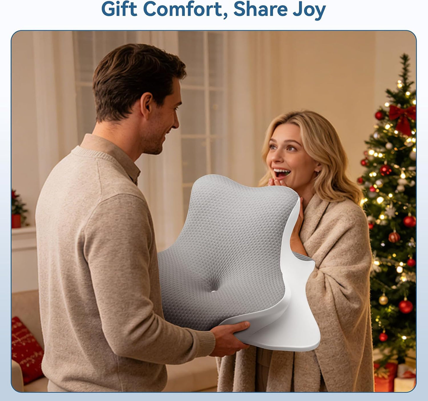 Reading Pillow for Bed Memory Foam - Ergonomic Rest Position Pillow for Sleeping & Playing, Wedge Comfort Support for Reading, Back Pain & Acid Reflux, with Removable Cover