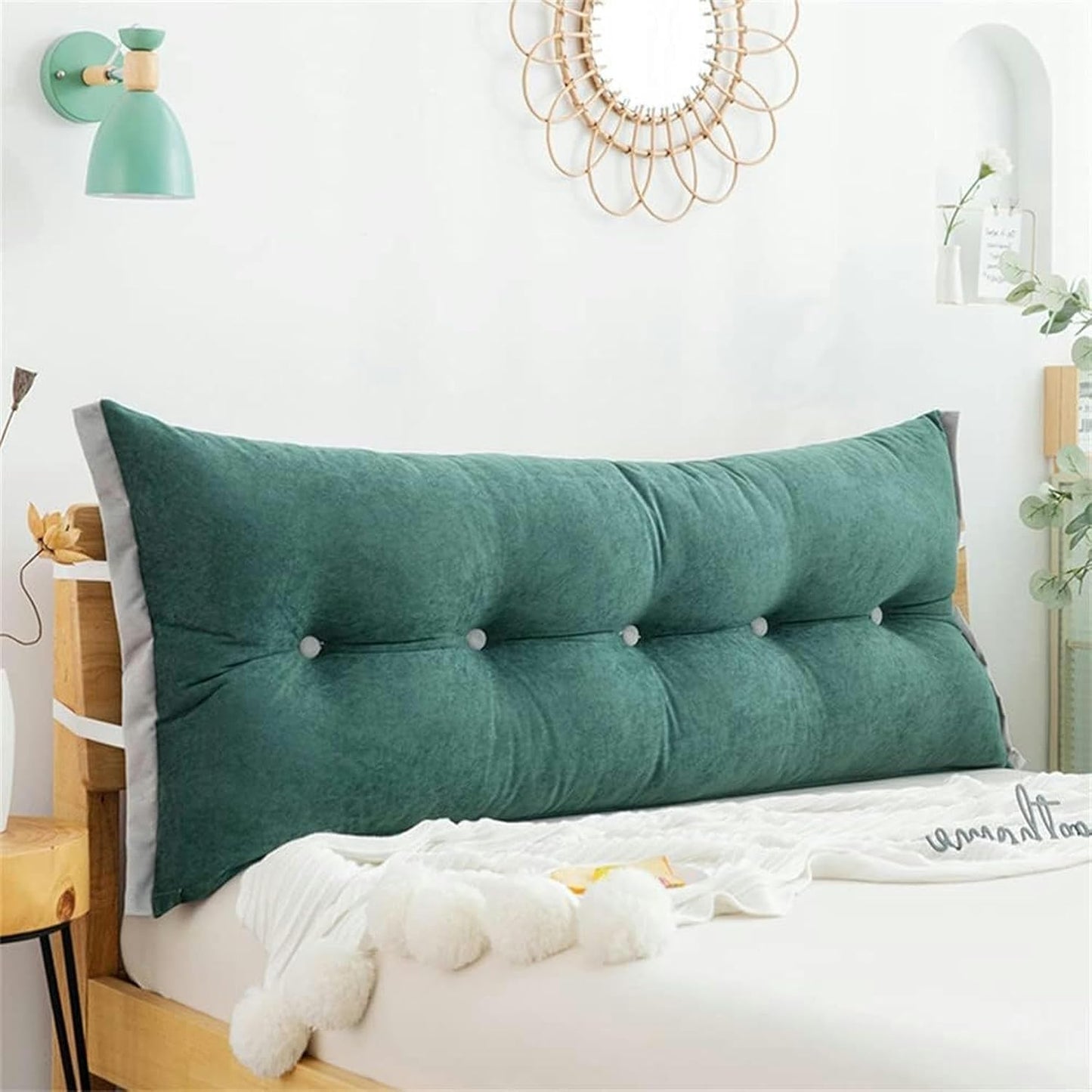 Detachable Bolster Headboard, Office Lumbar Pad Sofa Large Wedge Pillow Reading Cushion Backrest Soft Bumper Pillow Bed Rest Pillows(Pink,80cm)