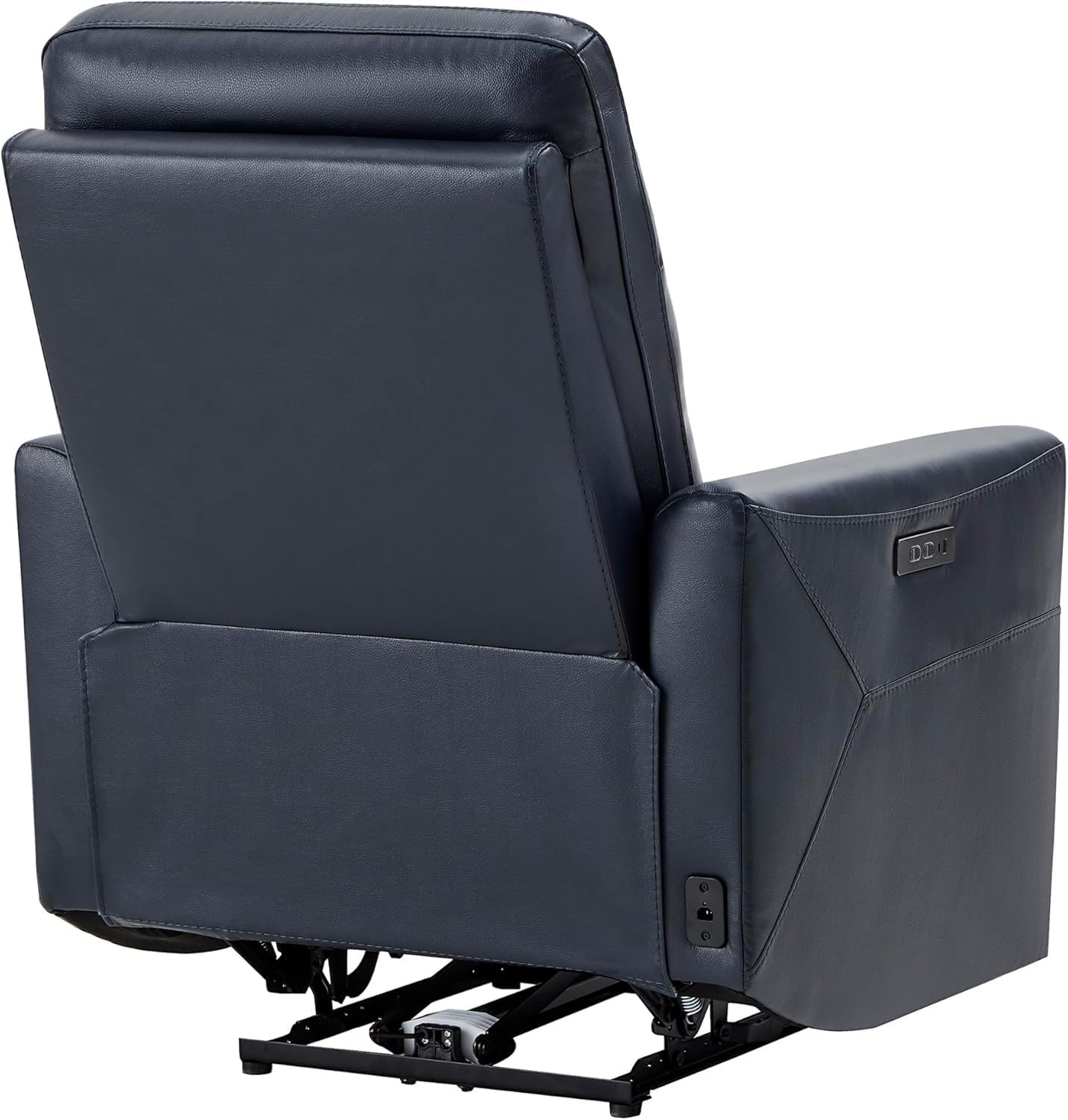 Overstuffed Leather Power Recliner Chair with Adjustable Power Headrest, Leather Electric Recliner with USB & Type-C Ports, Ergonomic Sofa for Living Room