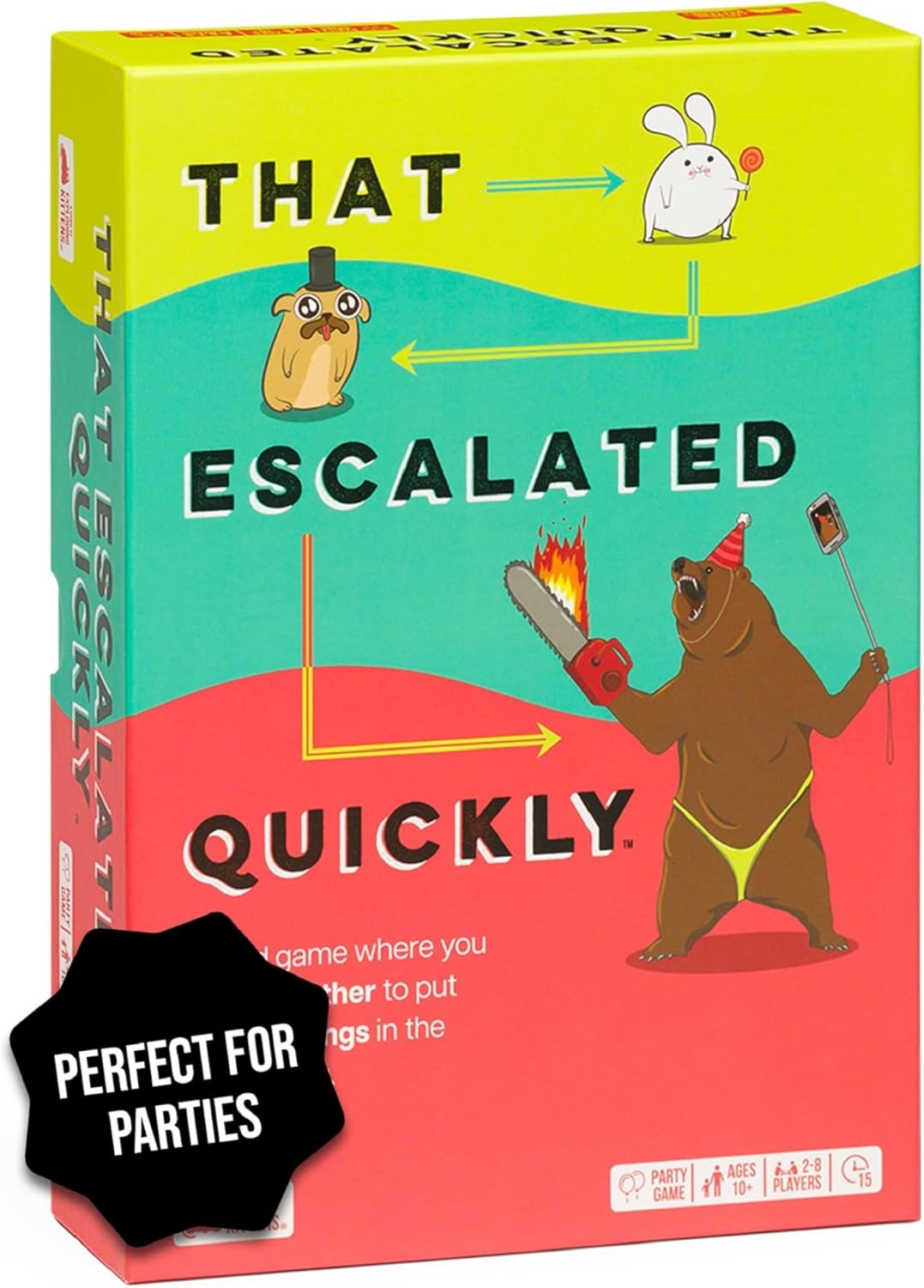 That Escalated Quickly by Exploding Kittens, 2-8 Players - Ages 10+ - 15 Minutes to Play - Hilarious Cooperative Card Game for Family Game Night, Party, Adult and Teen