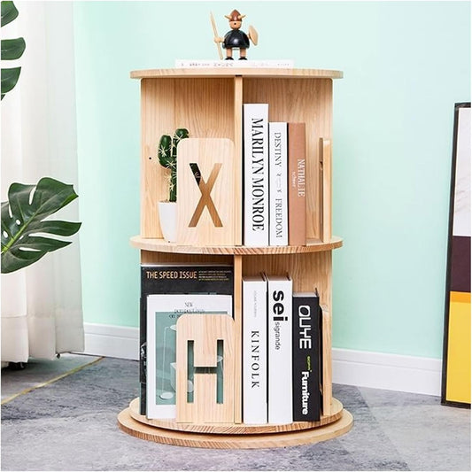 Rotating Bookshelf Tower - Modern Open Design Storage Display Rack for Living Room, Study Room & Office - Stylish Stand Shelves for Easy Access & Organization
