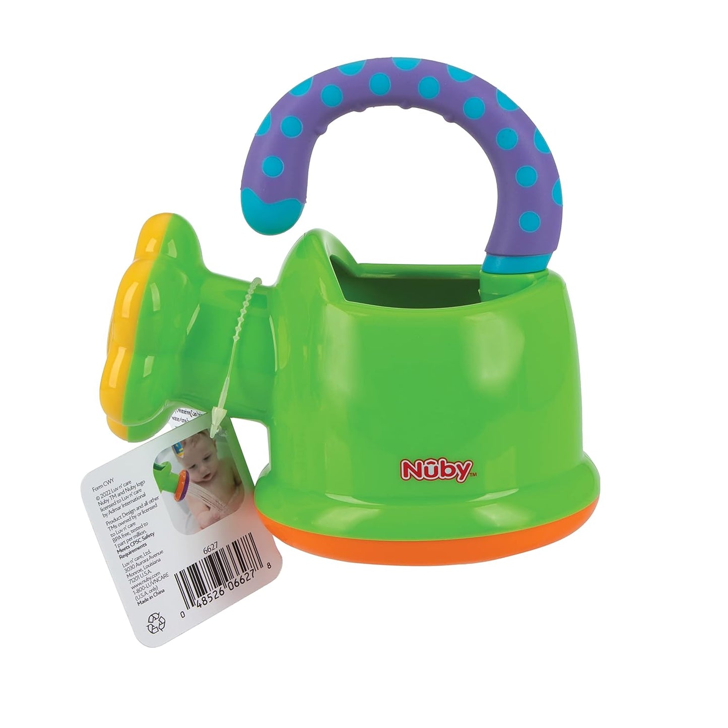 Nuby Watering Can Bath or Outdoor Toy for Toddlers and Kids - Spring and Summer Outside Play -18+ Months - Interactive and Fun Baby Bath Essentials