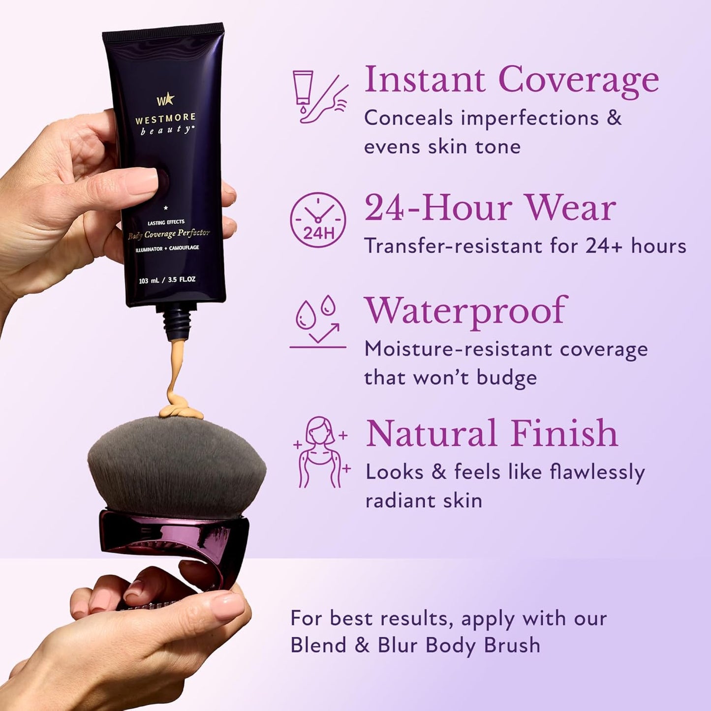 Westmore Beauty Body Coverage Perfector – Waterproof Leg & Body Makeup/Bronzer For Women - Best Tattoo Cover Up Makeup & Tattoo Concealer - 3.5 Oz Natural Radiance