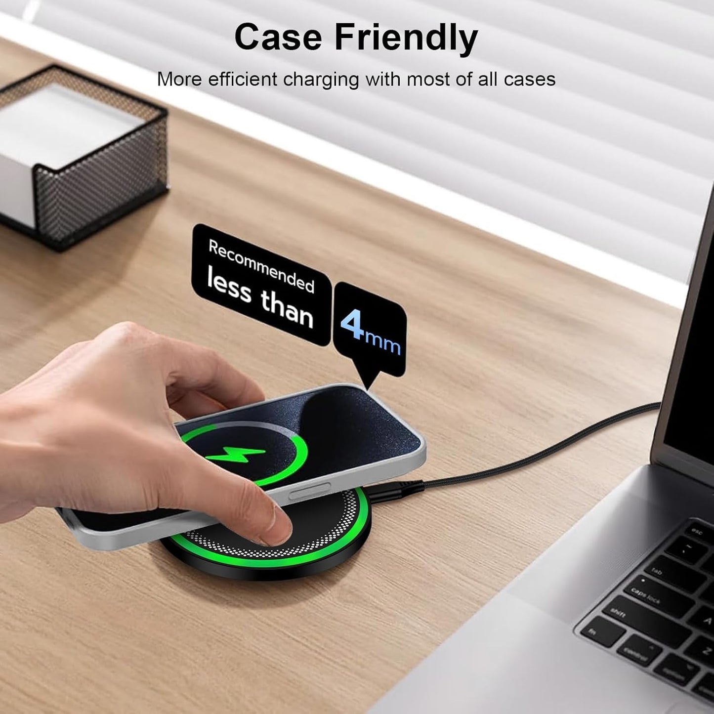 For Samsung Wireless Charger Fast Charging Pad for Galaxy S26/S25 Ultra/S24 Plus/S24 FE/S24Ultra/S23+/S22/S21,15W Wireless Phone Charger Android Charging Station Mat for Google Pixel 9 8A with Adapter