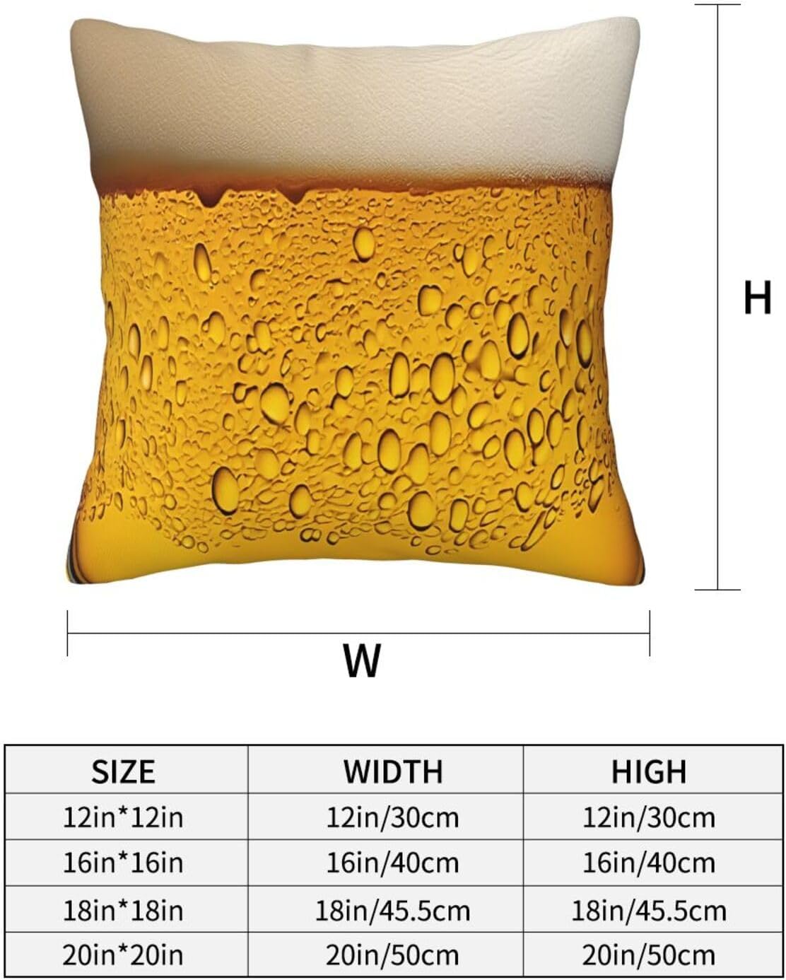 All-Season Square Pillow Covers 18"X18", Beer Wallpaper, Decorative Throw Pillow Covers for Sofa Bed Couch, Hidden Zipper Cushion Cover, Square Lumbar & Accent Pillowcases for Home Decor