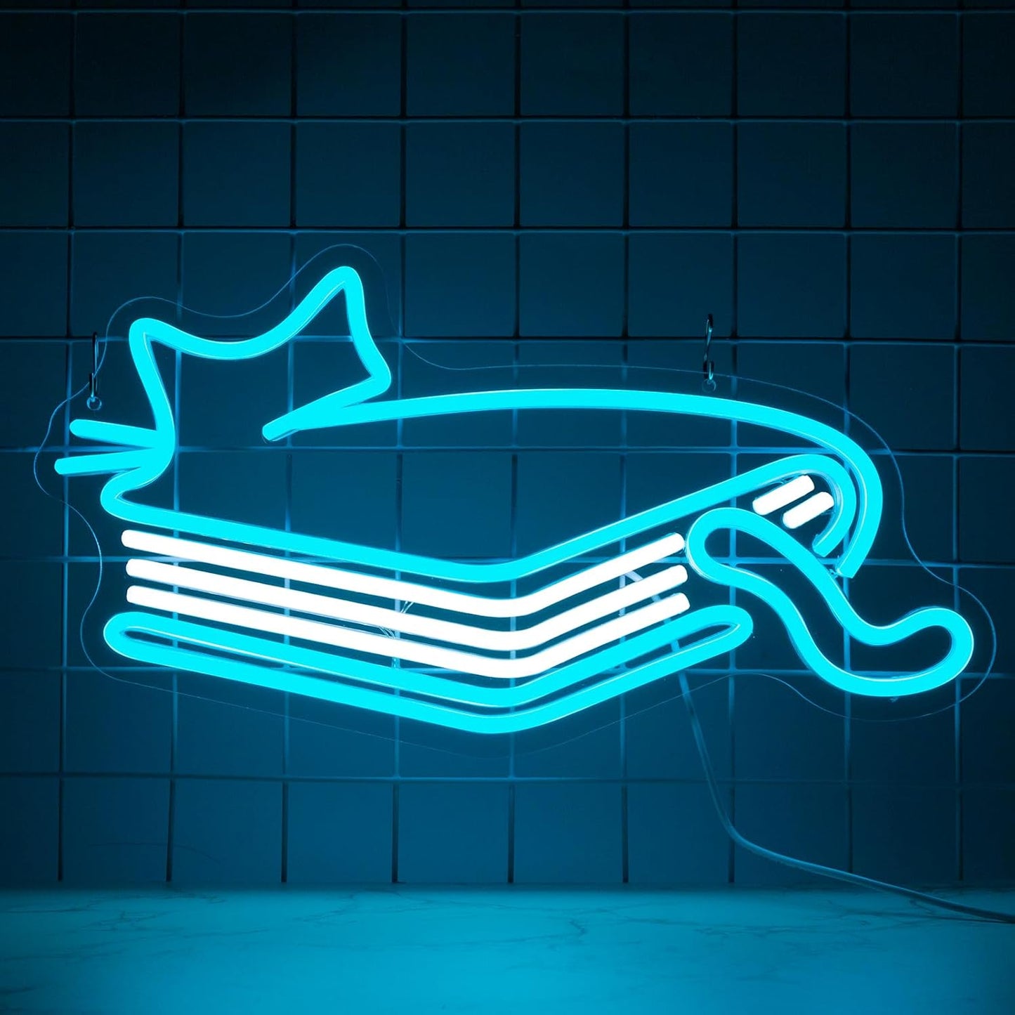 Book Cat Neon Sign, Neon Signs for Wall Decor, Dimmable Led Signs for Bedroom, Light Up Signs for Classroom Kidsroom Book Party Library Decoration Bookish Decor Gifts