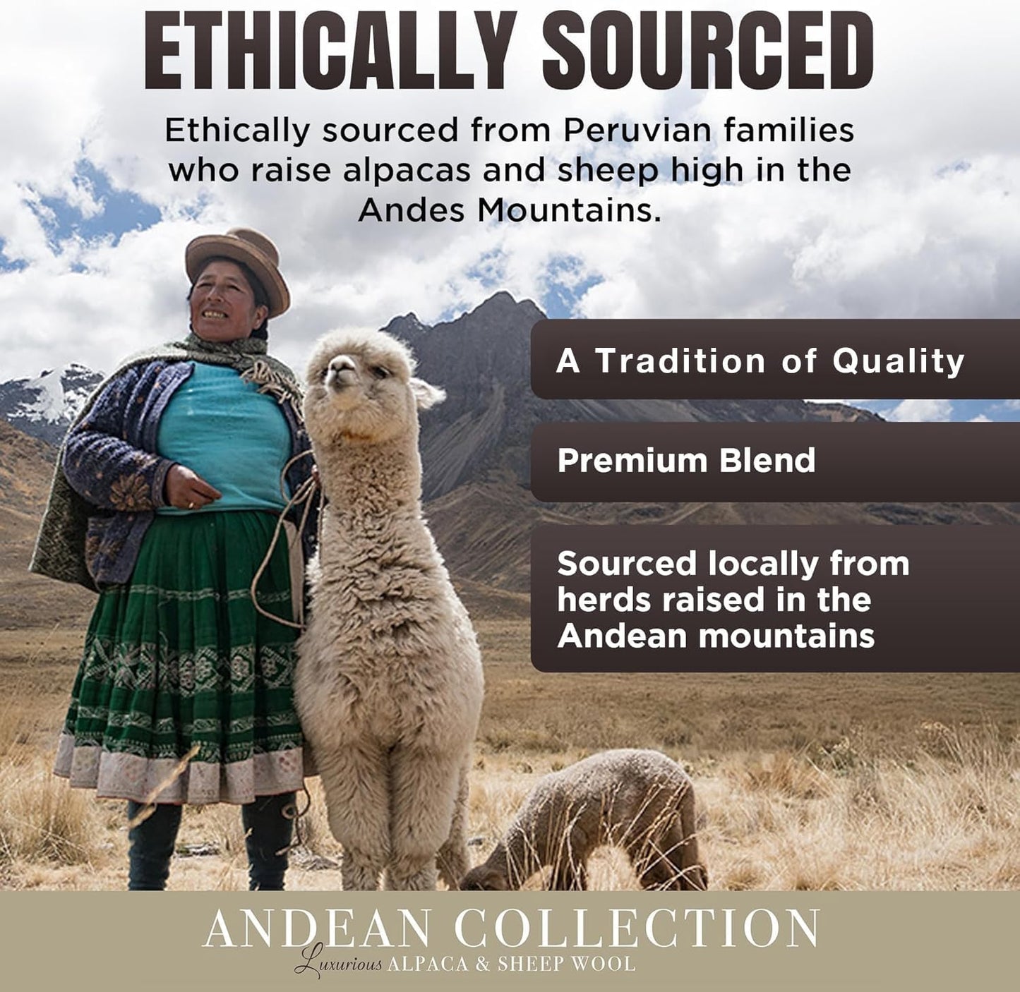 Natural Alpaca & Sheep Wool Blanket – Woven, Made in Peru - Full/Queen Size – Heavyweight Warmth, Thick, Breathable, Natural Texture & Scent, 72 x 88 Inches, 4.2 lbs