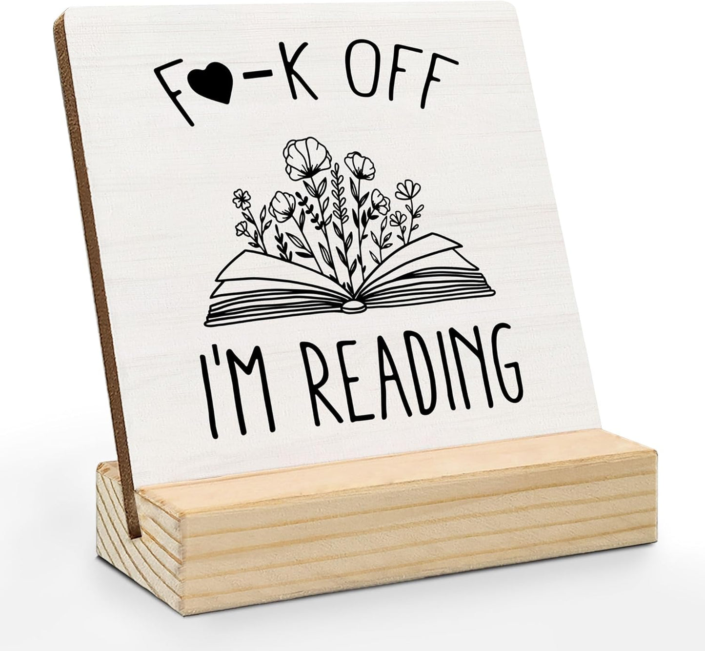 Book Lovers Gifts Desk Decor, Funny I'm Reading Decorative Signs & Plaques, Book Reader Bookworm Gifts Desk Sign with Wooden Stand for Reading Room Corner Nook Library Shelf Table Decor