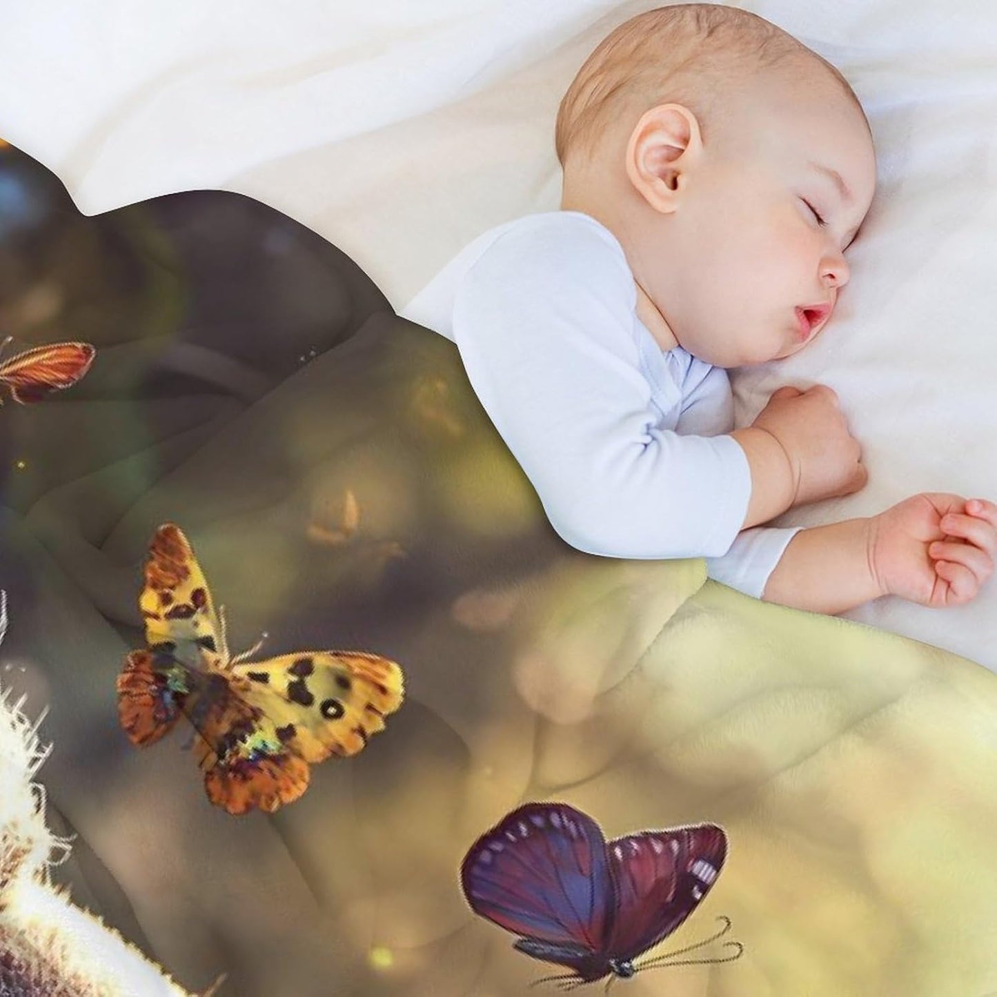 Koala Butterfly Throw Blanket for Couch Bed Plush Cozy Fuzzy Flannel Blanket for All Season 50"x70"