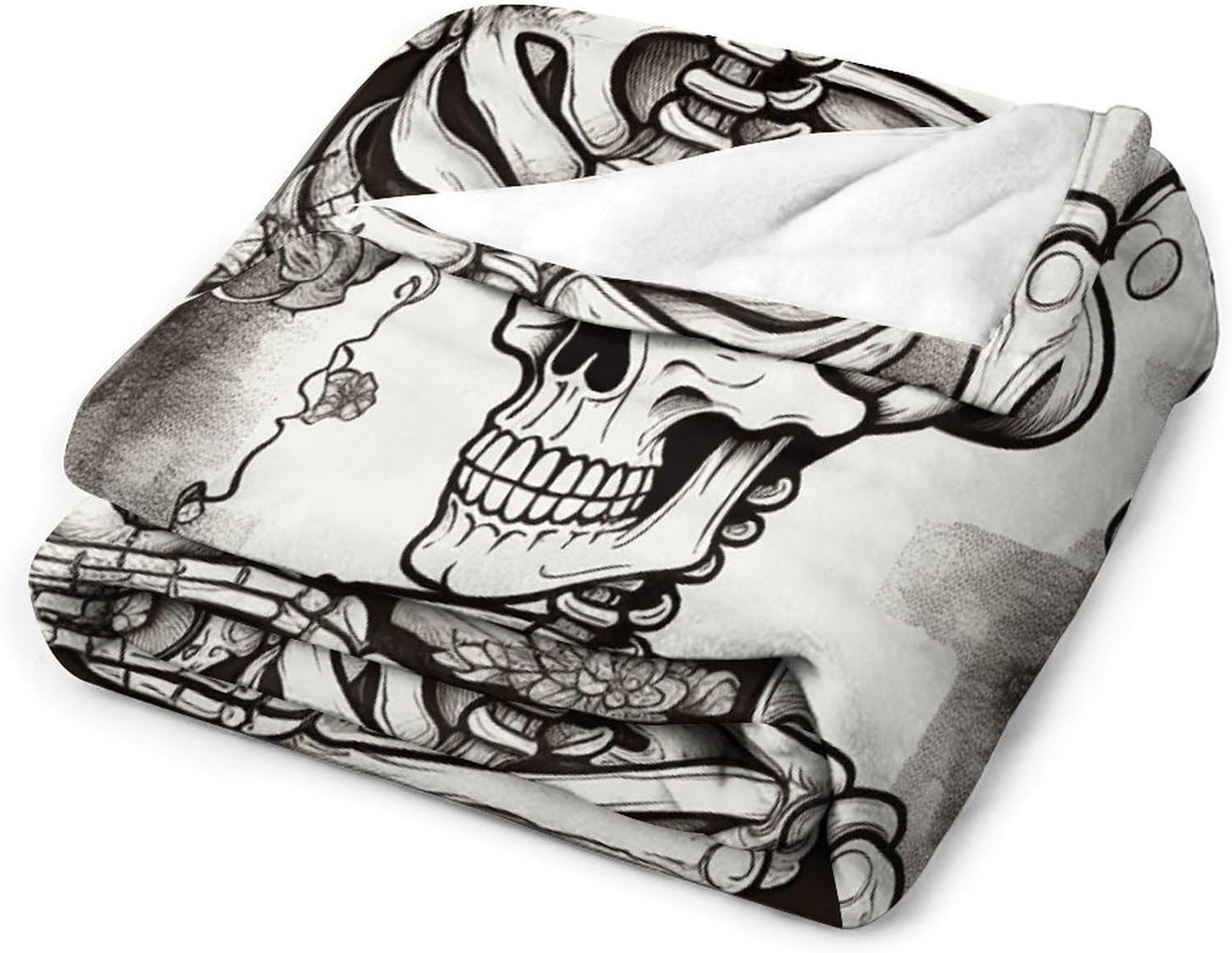 Skeleton Chef Blanket Super Soft Lightweight Throw Blanket Cute Cozy Warm Bed Blanket Decorative Fuzzy Blanket All-Season Home Decor Gift for Sofa Couch Living Room 40"*50" （100 * 130cm）