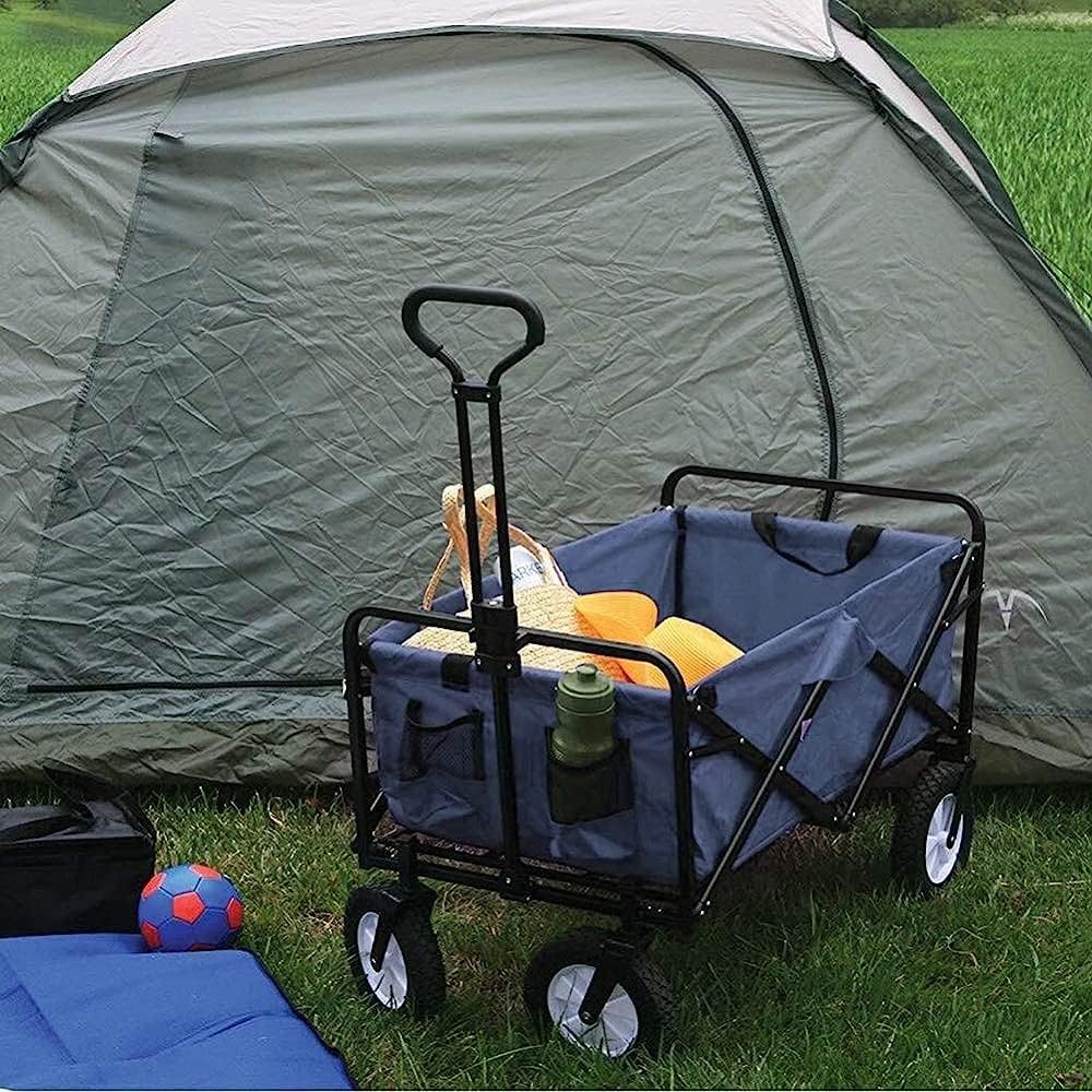 Trolleys, Garden Cart Folding Wagon Foldable Heavy Duty Outdoor Trolley Transport Cart 80Kg Max Load, for Outdoor/Festivals/Camping