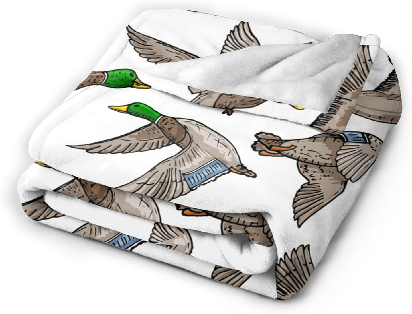 Mallard Duck Blanket Funny Throw Blanket, Soft Cozy Flannel Throw Blanket for Conch Sofa Bed,Super Soft Throw Blankets for All Season Adult Kids Teens Duck Lovers 60x50 in