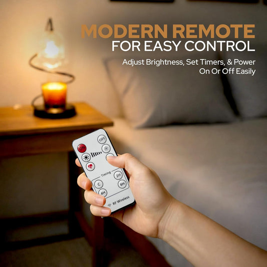 Candle Warmer Lamp with Wireless Remote, Timer & Dimmer, Electric Candle Warmer for Jar Candles with 2 Candle Trays, Top Heat Decorative Home Decor, Birthday Gifts for Women Mom, House Gift
