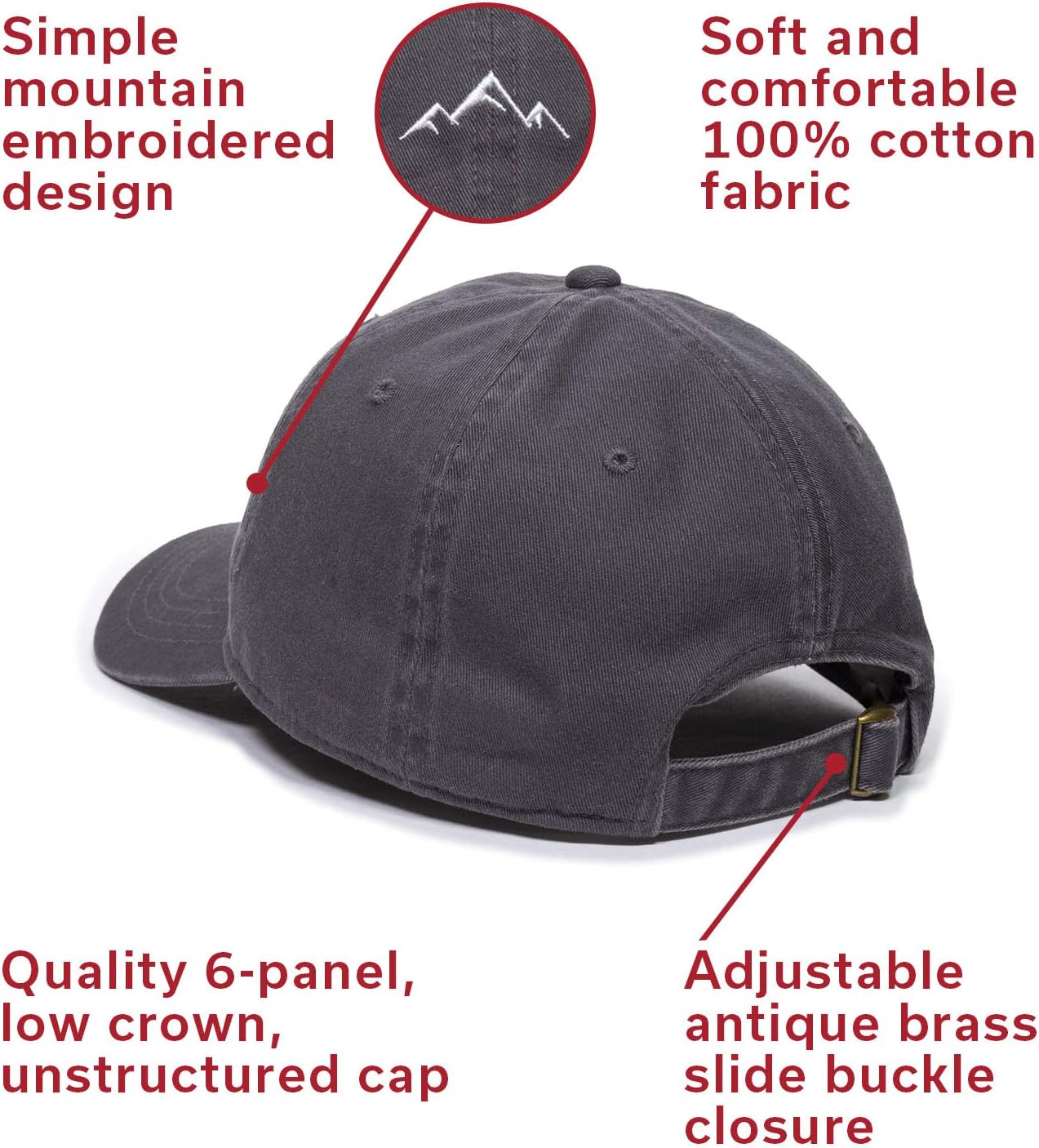 Outdoor Cap -Adult Mountain Dad Hat-Unstructured Soft Cotton