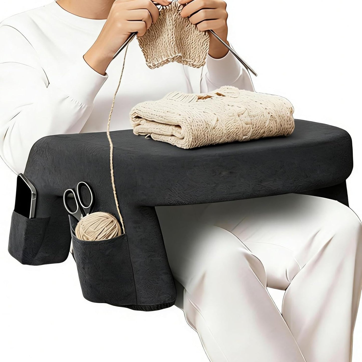 Lap Desk Pillow - Non Slip Ergonomic Large Washable - Bed Cushion Laptop Pillow for Lap - for Working Crocheting Playing Game Sitting Floor Couch Book Laptop Tablet Computer