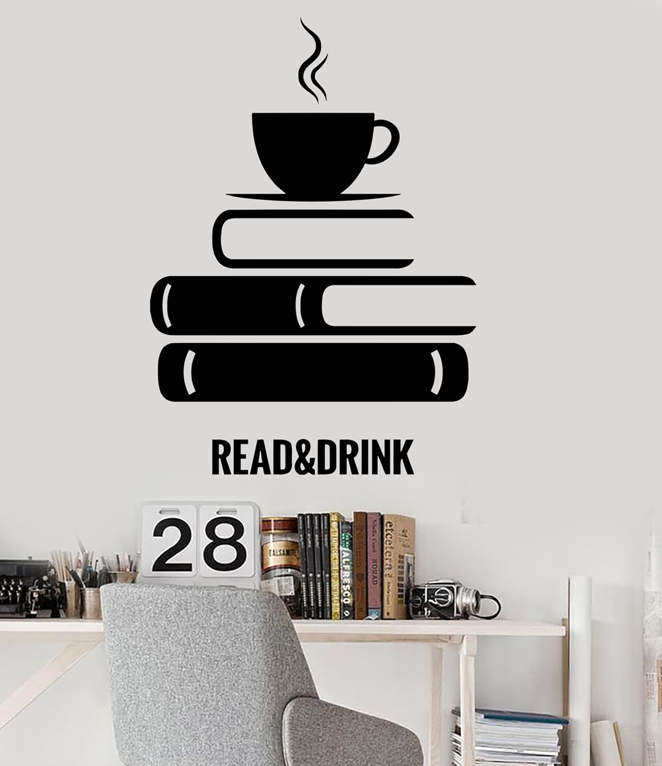 Wallstickers4you Large Vinyl Wall Decal Quote Books Bookstore Library Room Stickers Mural (ig3416) Black