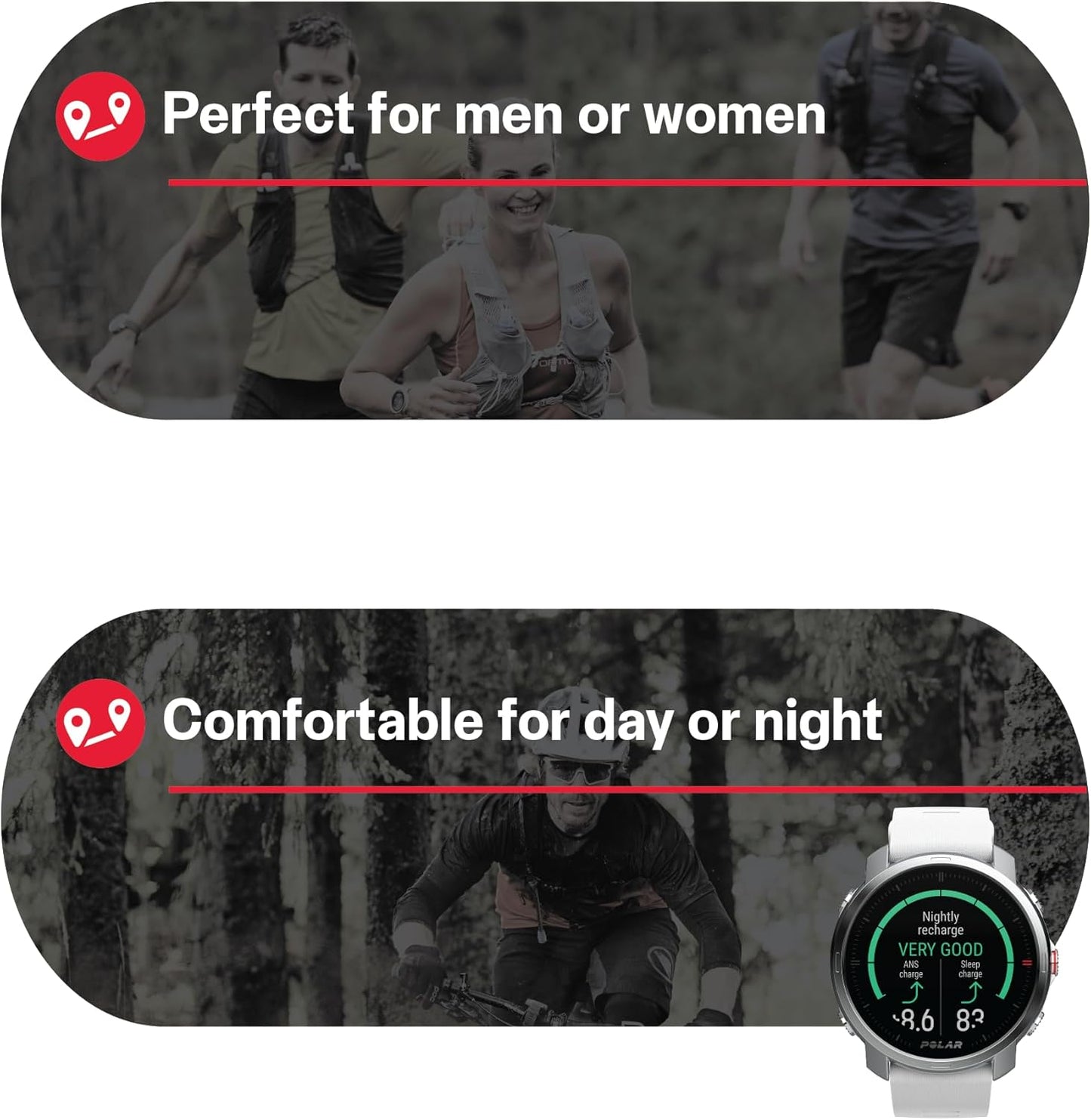POLAR Grit X - Rugged Multisport GPS Smart Watch - Ultra-Long Battery Life, Wrist-Based Heart Rate, Military-Level Durability, Sleep and Recovery, Navigation - Trail Running, Mountain Biking, White