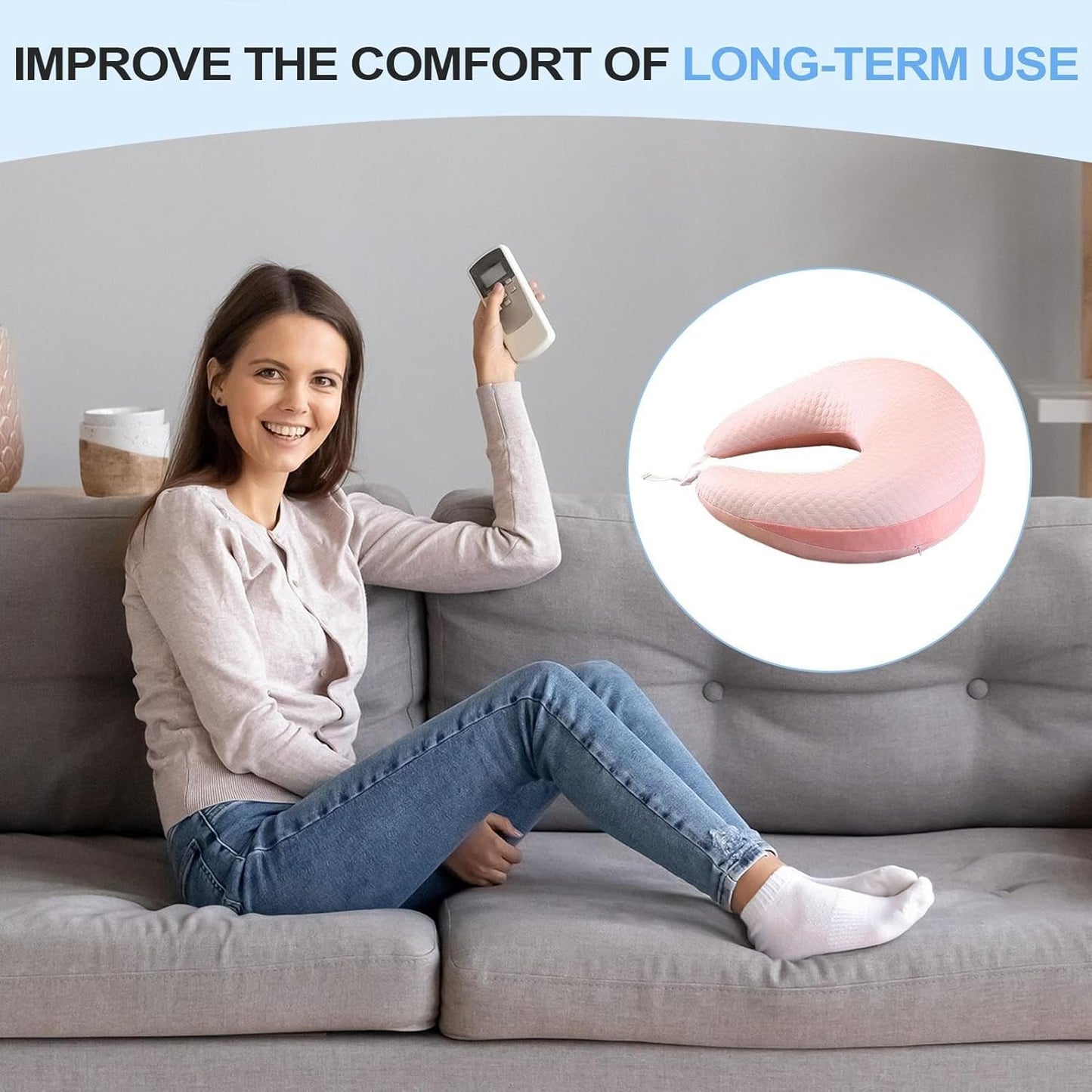 Laptop Lap Desk Pillow, Ergonomic Arm Rest Support for Bed and Recliner, Multi-Functional Cushion with Removable Cover for Sofa and Car, Comfortable Armrest Pad Travel & Home Office