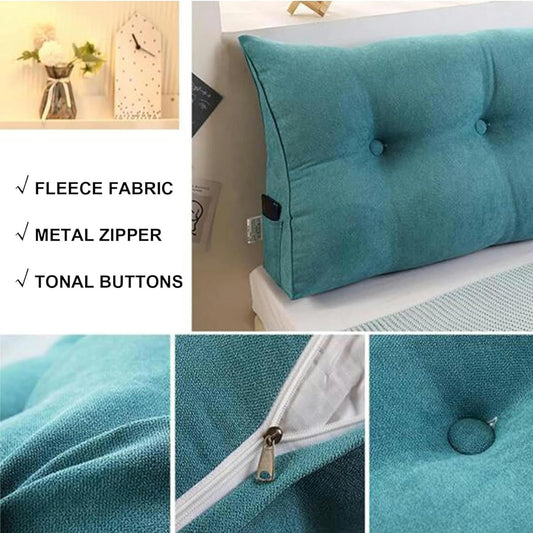 AMNOOL Triangular Reading Bed Rest Pillow Large Bolster Cushion Headboard Backrest Wedge Pillow Adult Shoulder Lumbar Support for Dorm Room Daybed Full Size, Queen(59Inch)