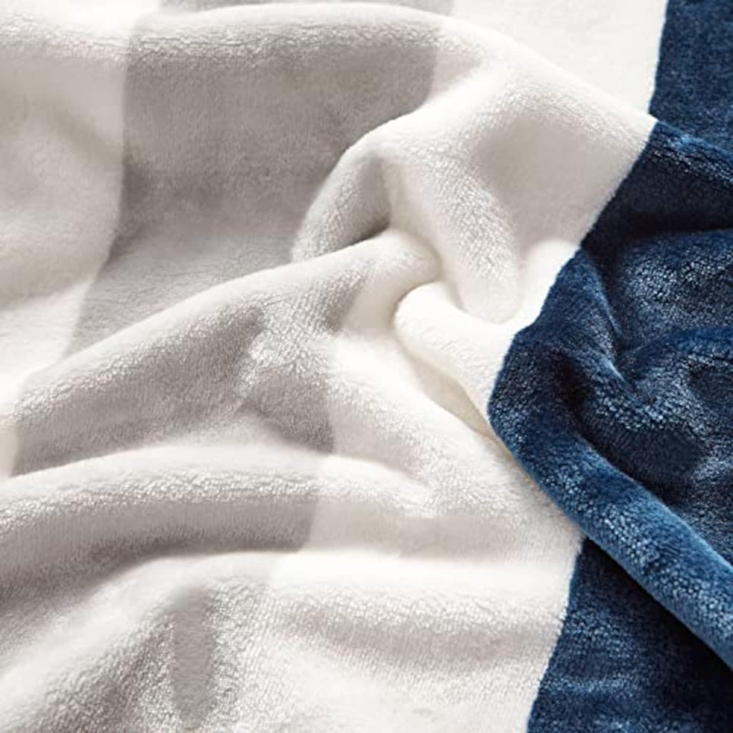 Nautica - Throw Blanket, Super Soft & Cozy Fleece Blanket, Lightweight Plush Bedding for Couch & Bed (Awning Stripe Navy, 50' x 60')