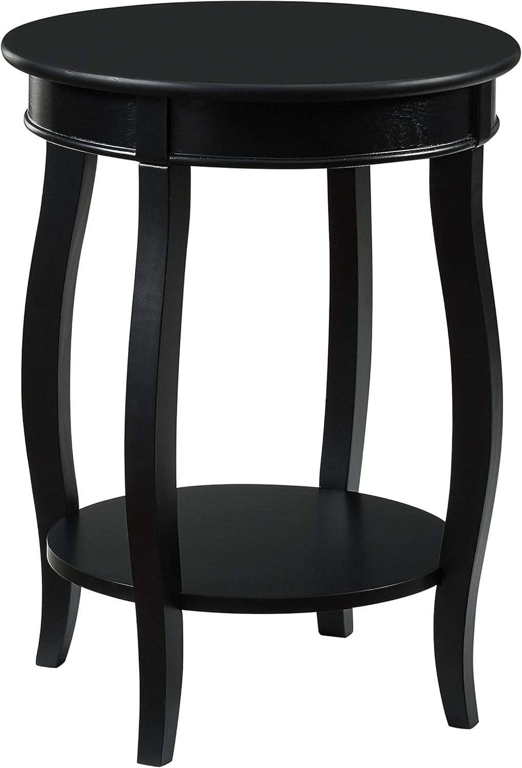 Powell Furniture Round Table with Shelf, Black